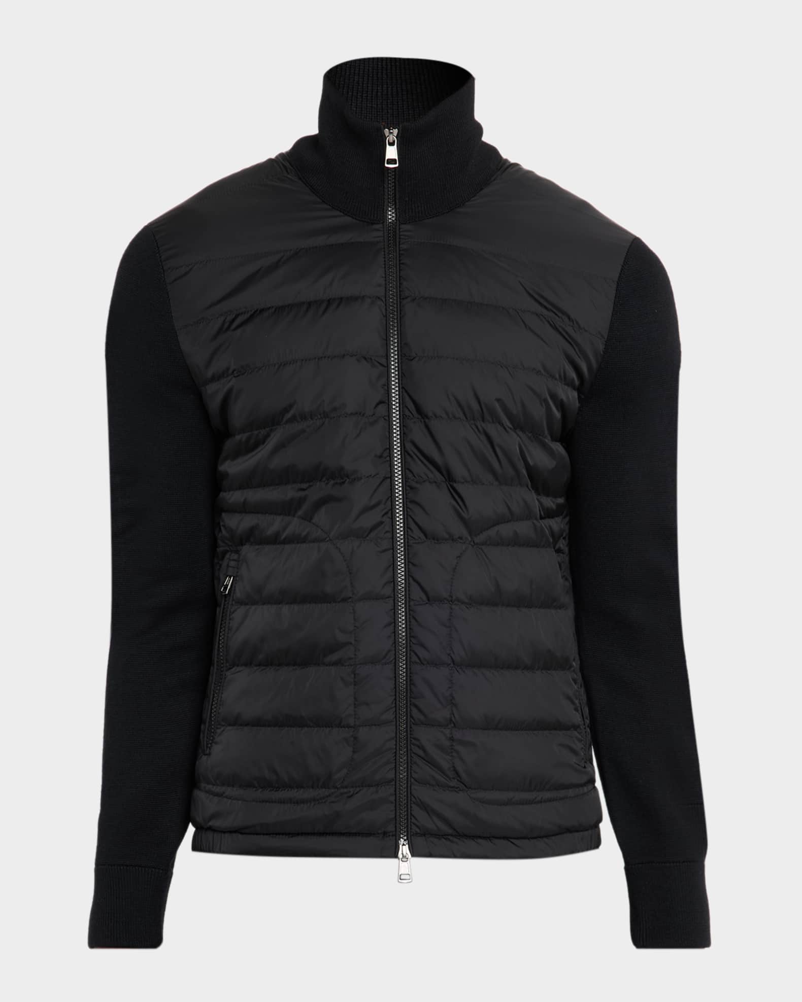 Moncler Men's Archivio Basic Puffer Wool Sleeve Cardigan | Neiman