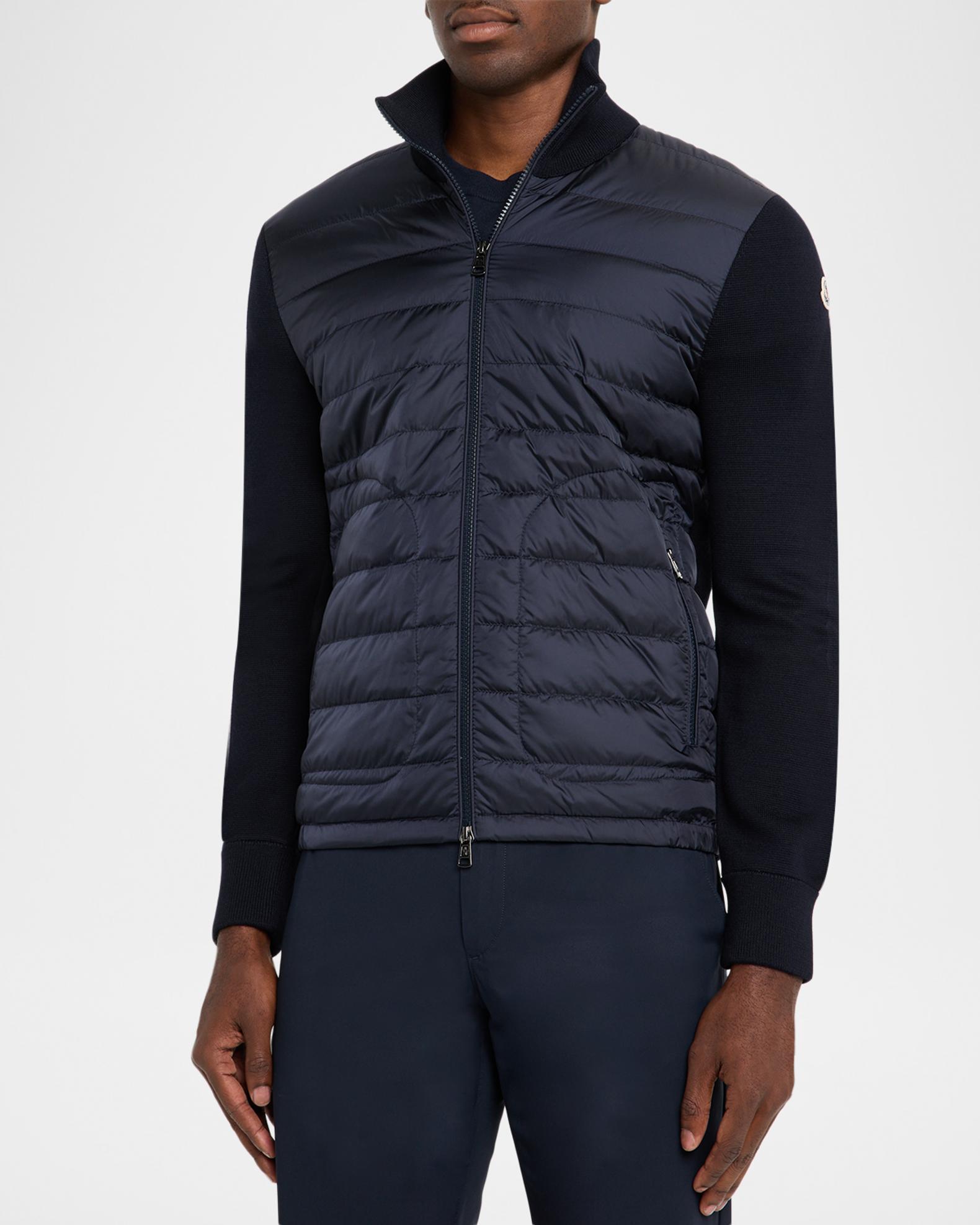 Moncler Men's Archivio Basic Puffer Wool Sleeve Cardigan | Neiman