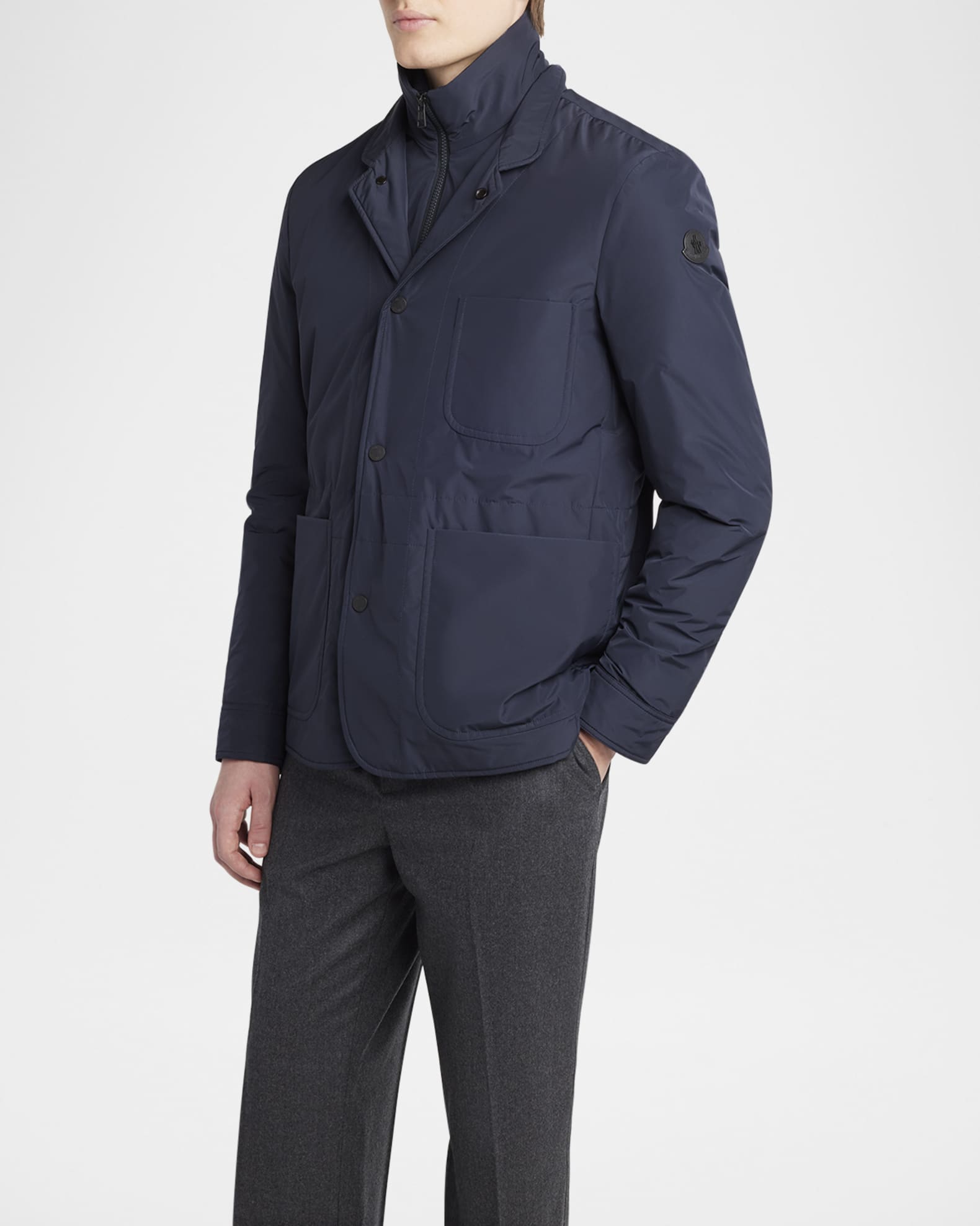 Moncler Men's Edit Navy Brieuc Jacket | Neiman Marcus