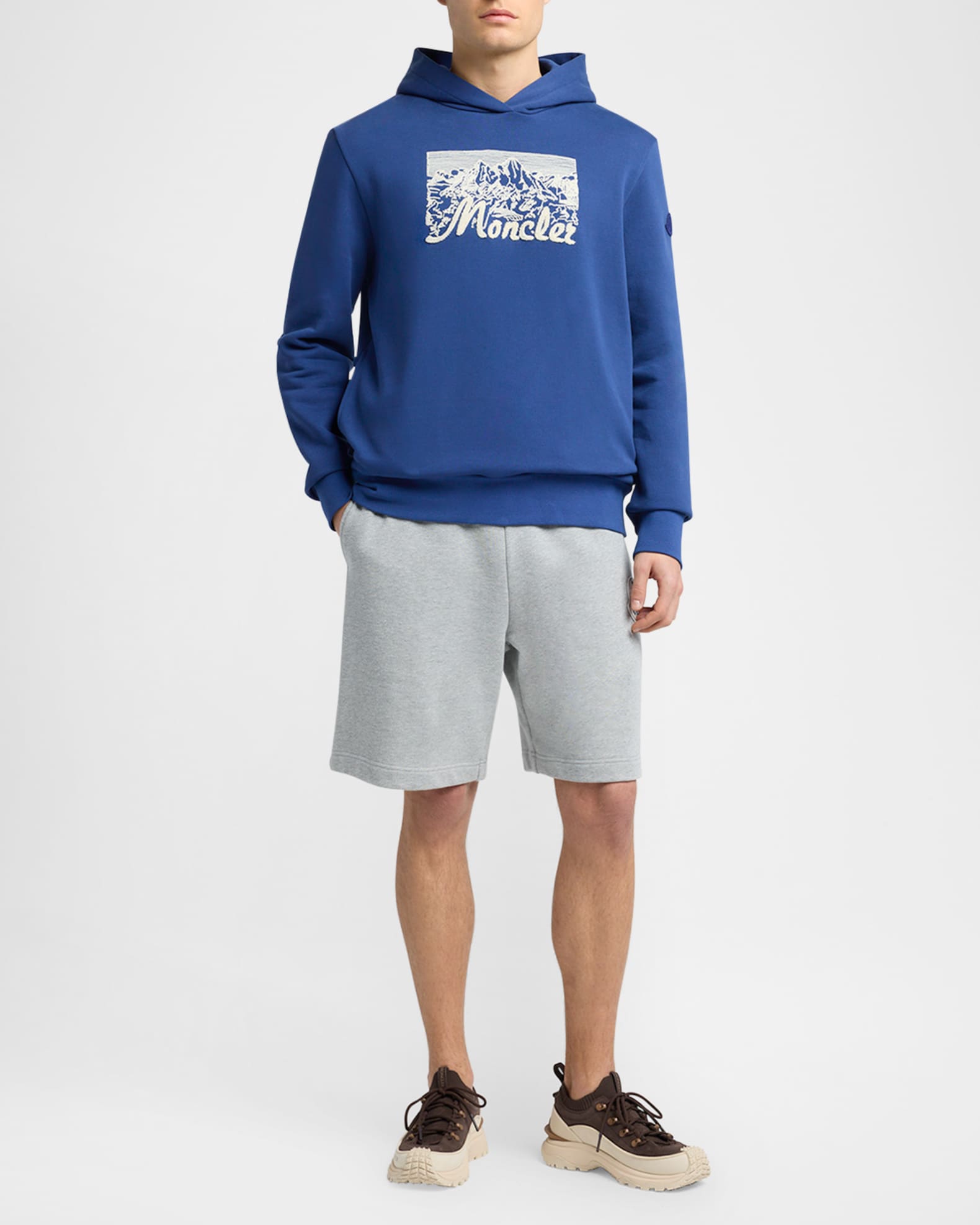 Moncler Grenoble★Embroidered Mountain Logo Cotton Hoodie Moncler Grenoble Embroidered Mountain Logo Cotton Hoodie