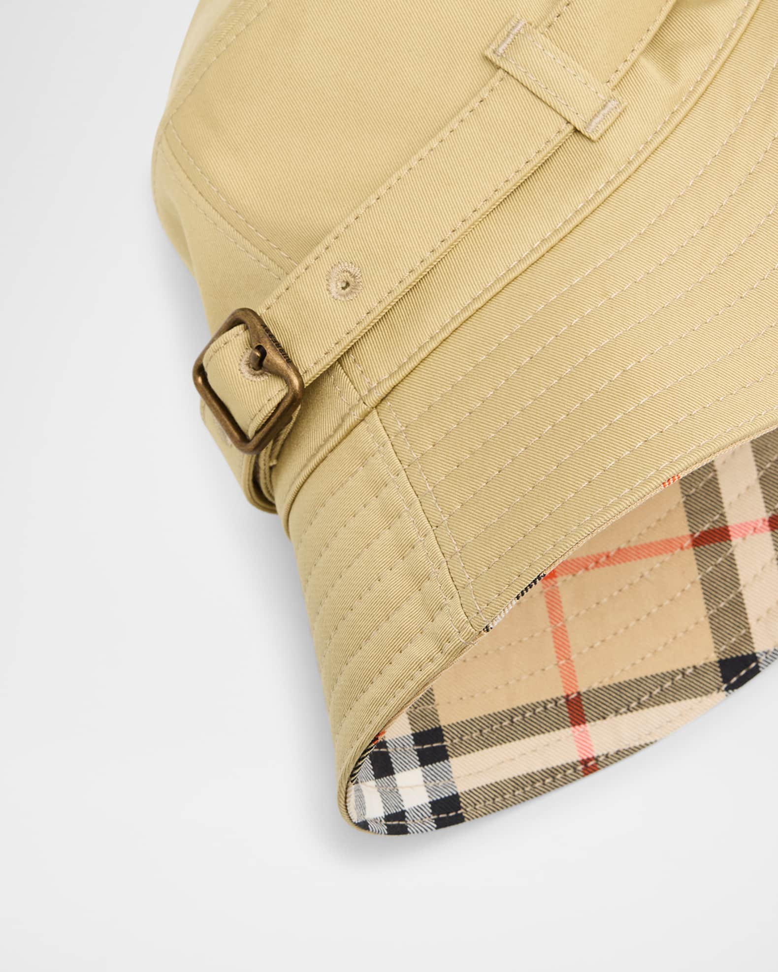 Men's Check-Lined Heritage Buckle Bucket Hat 1