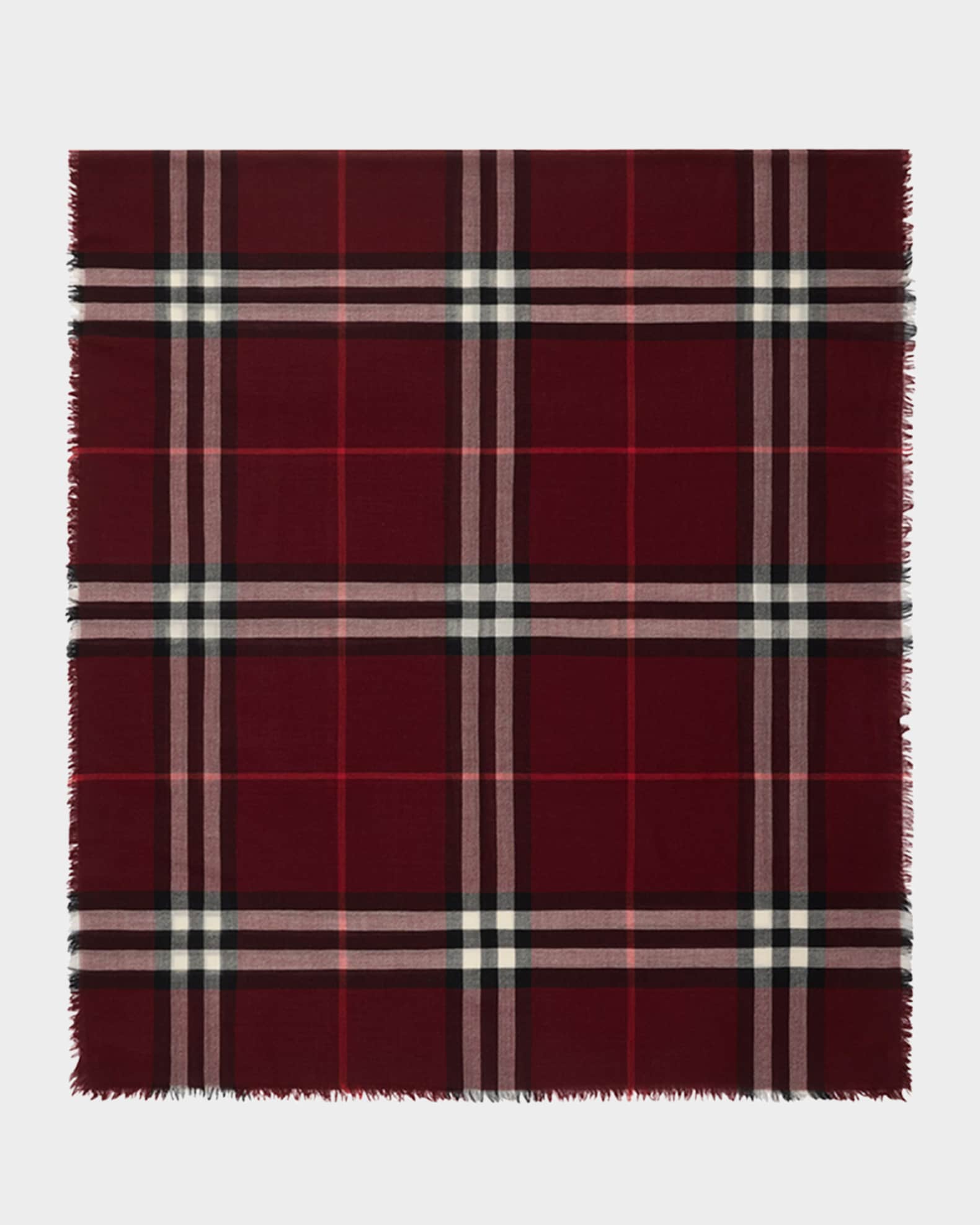 Men's Wool Large Check Scarf 0