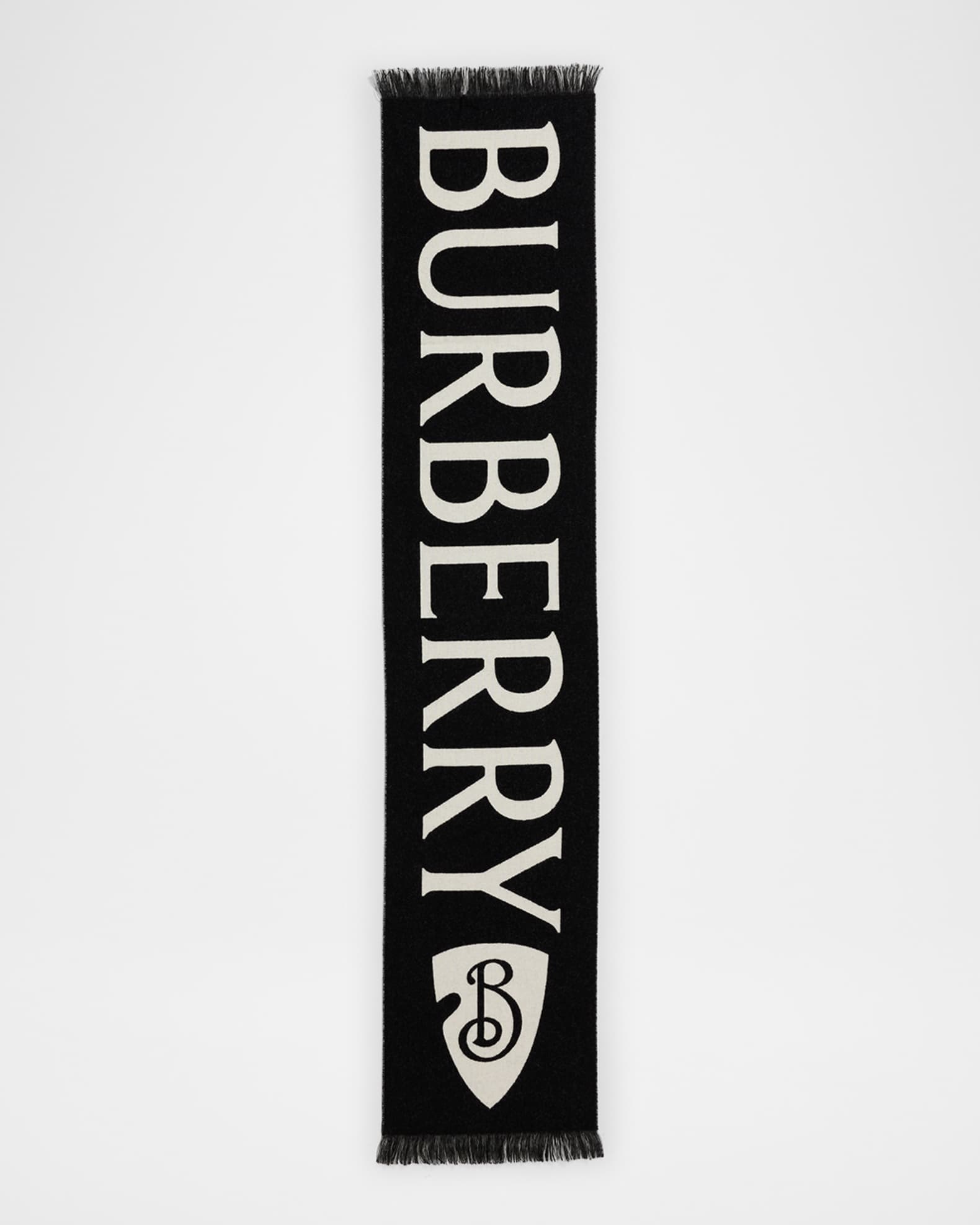 【BURBERRY】MU B SHIELD GRAPHIC SCARF Burberry Men's Wool Logo B-Shield Scarf | Neiman Marcus
