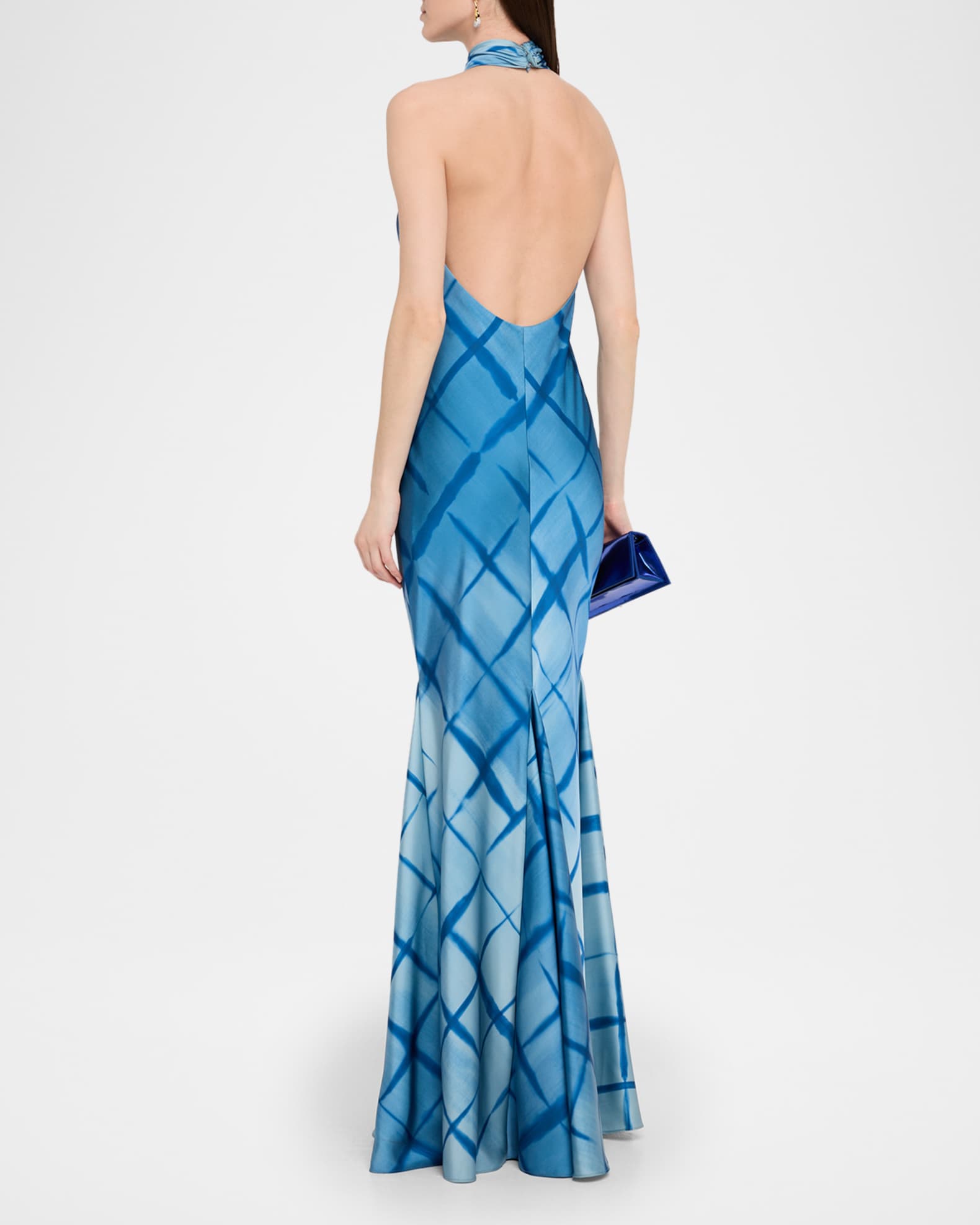 Halston Corinne Backless Satin Mermaid Gown | Neiman Marcus