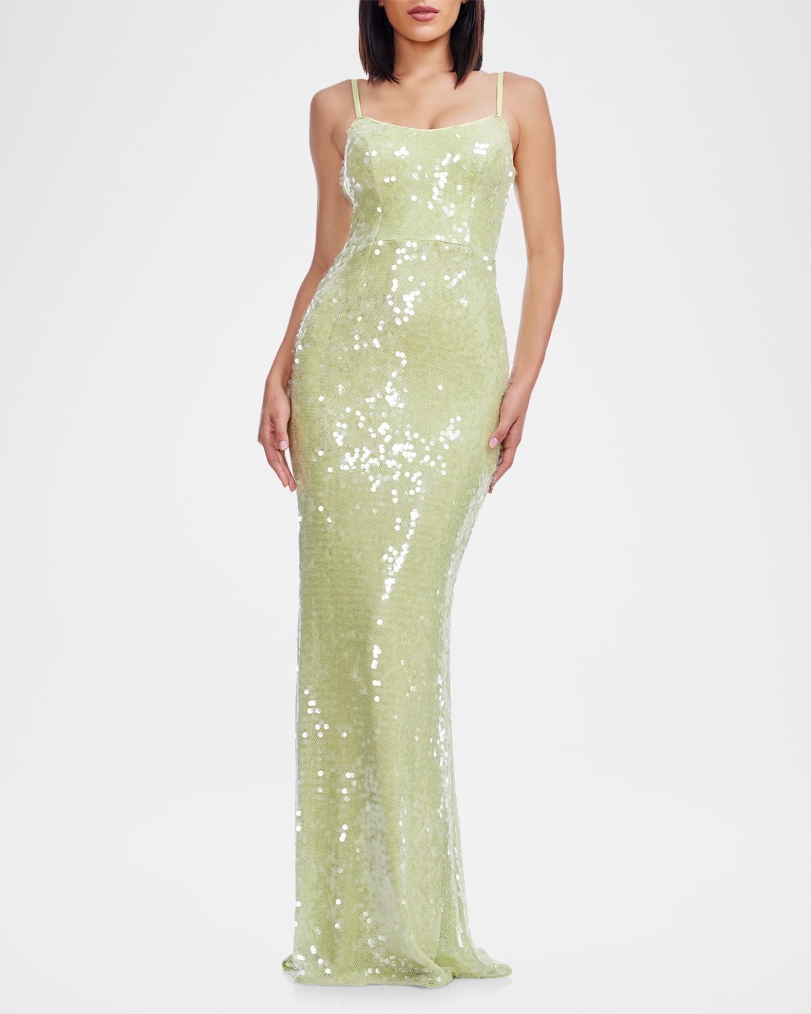 Zora Sleeveless Sequin Column Gown 1