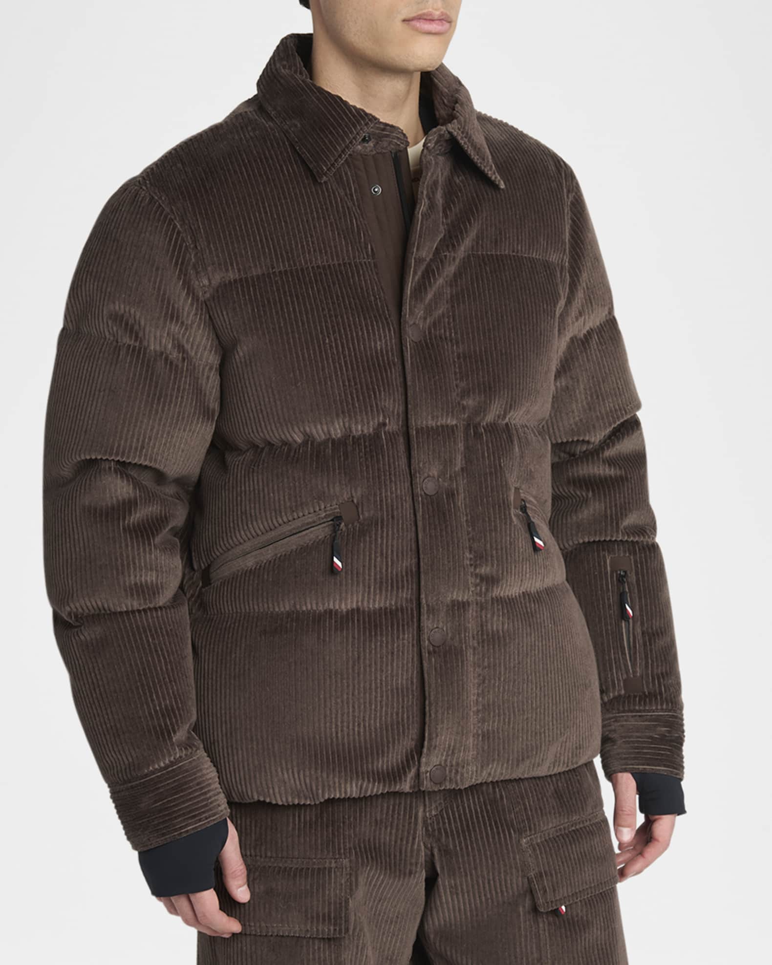関税込 MONCLER  PAULET DOWN CORDUROY SHIRT JACKET Moncler Grenoble Men's Gelt Corduroy Jacket | Neiman Marcus