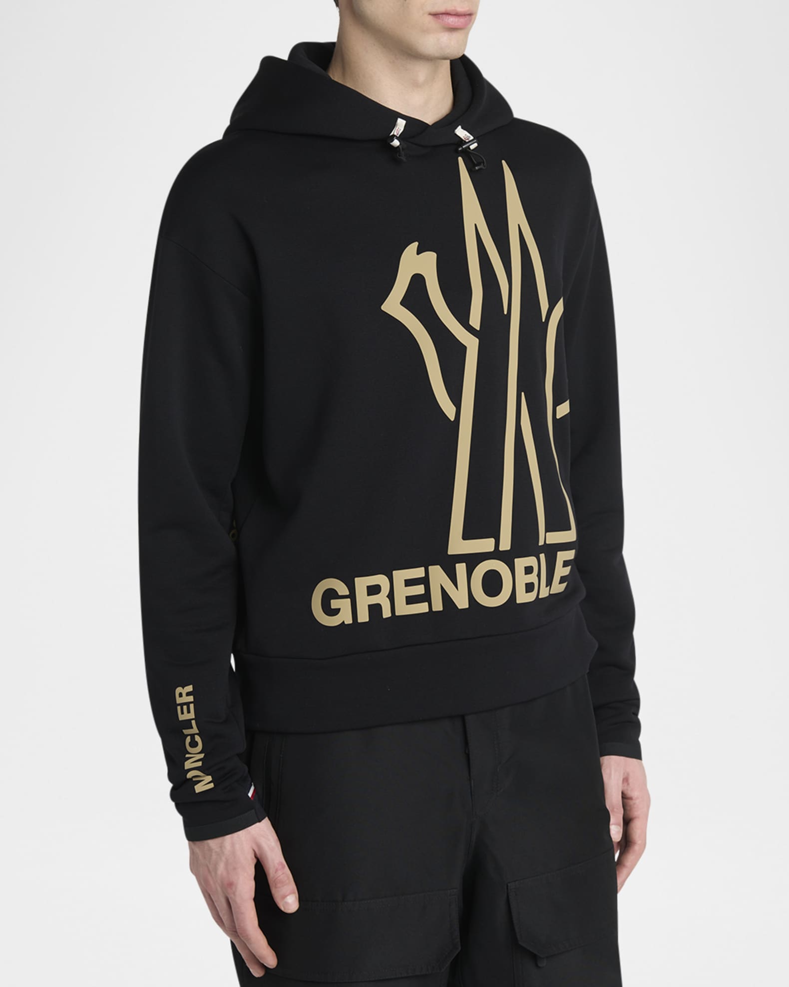 Moncler Grenoble Men's Large Script Hoodie | Neiman Marcus