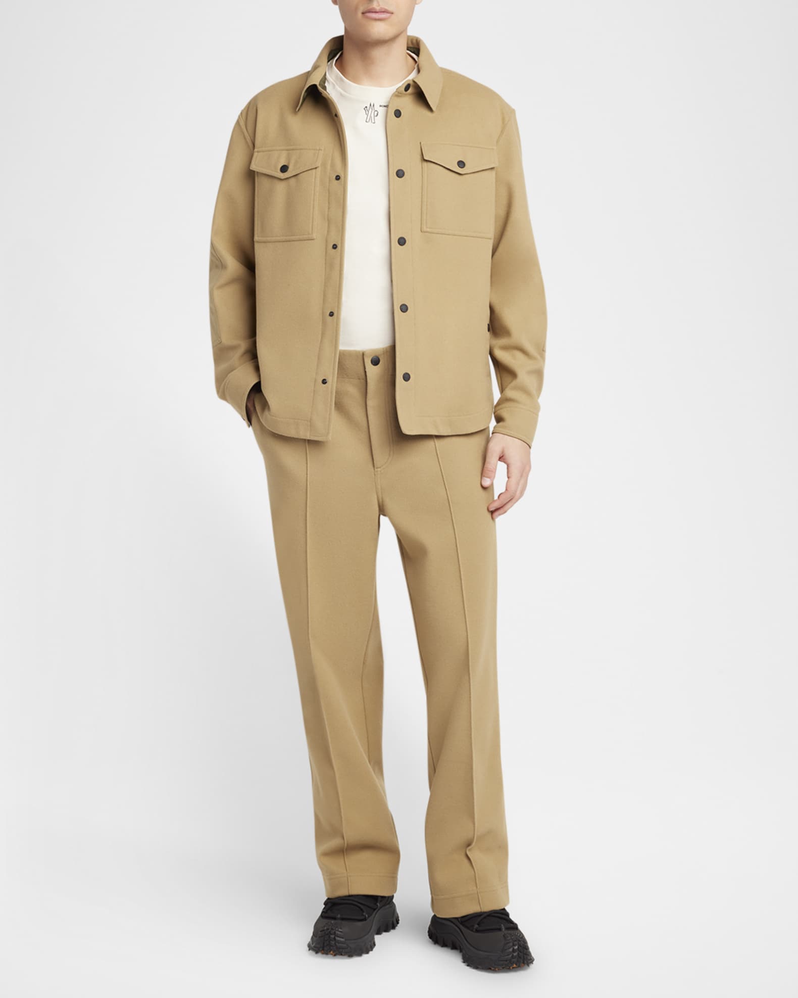 美品 MONCLER GRENOBLE シャツジャケット【Bubuさん専用】 Moncler Grenoble Brushed Jersey Snap-Front Overshirt | Neiman Marcus