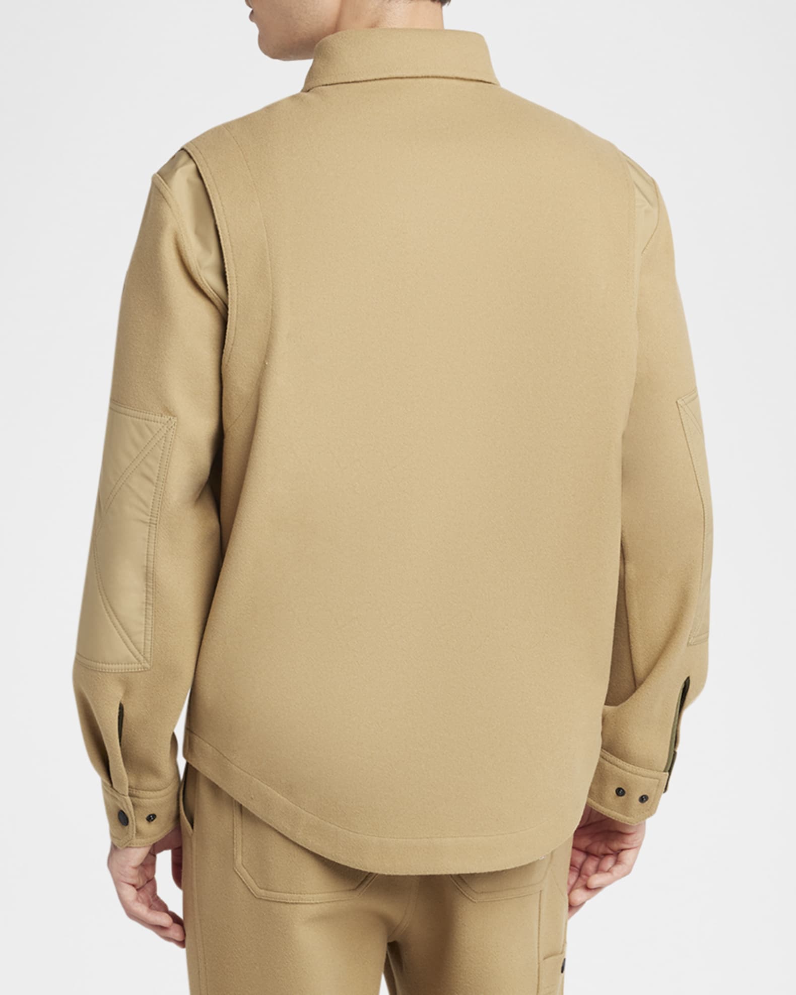 Moncler Grenoble Brushed Jersey Snap-Front Overshirt | Neiman Marcus