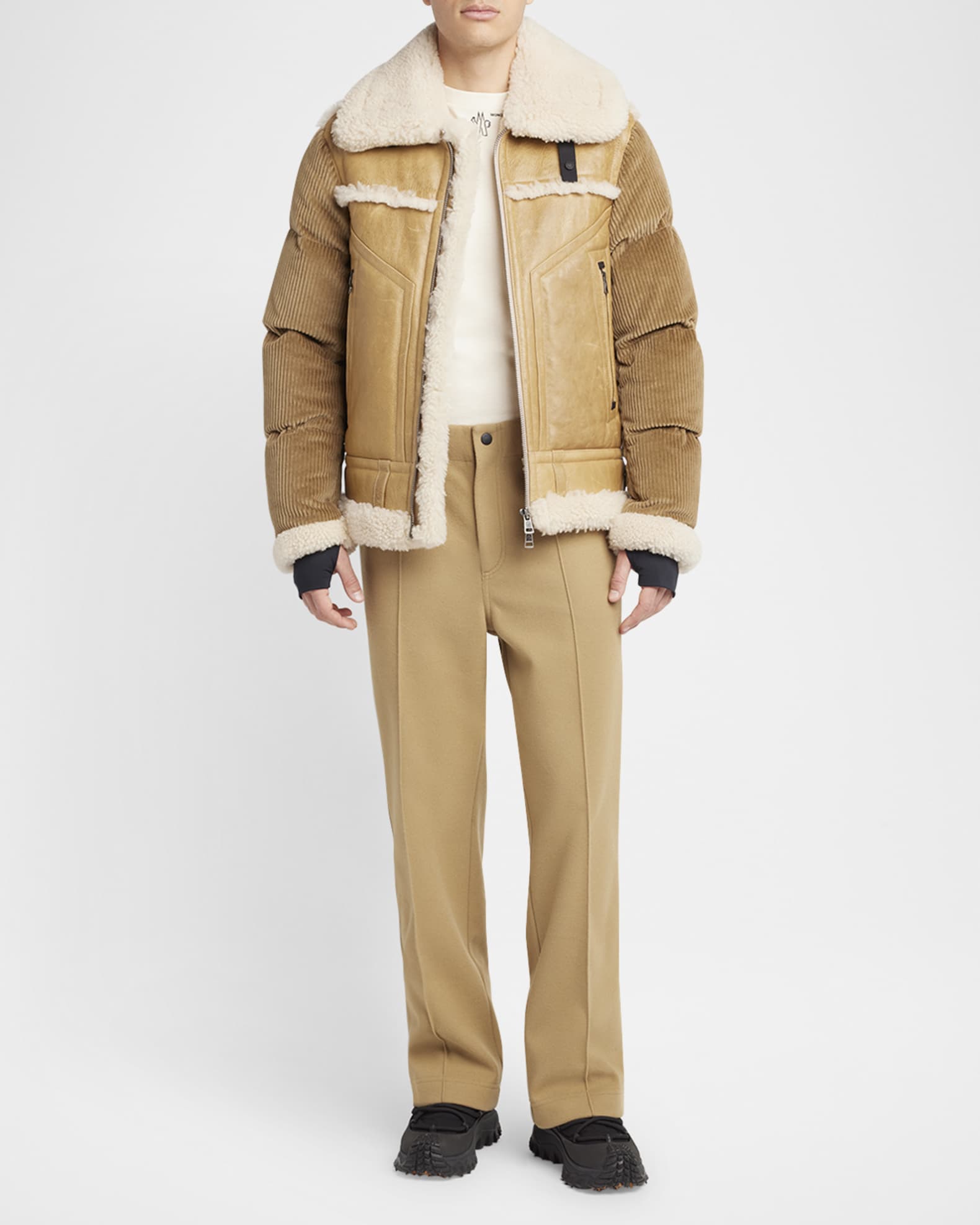 Moncler Grenoble Men's Argens Shearling Bomber Jacket | Neiman Marcus