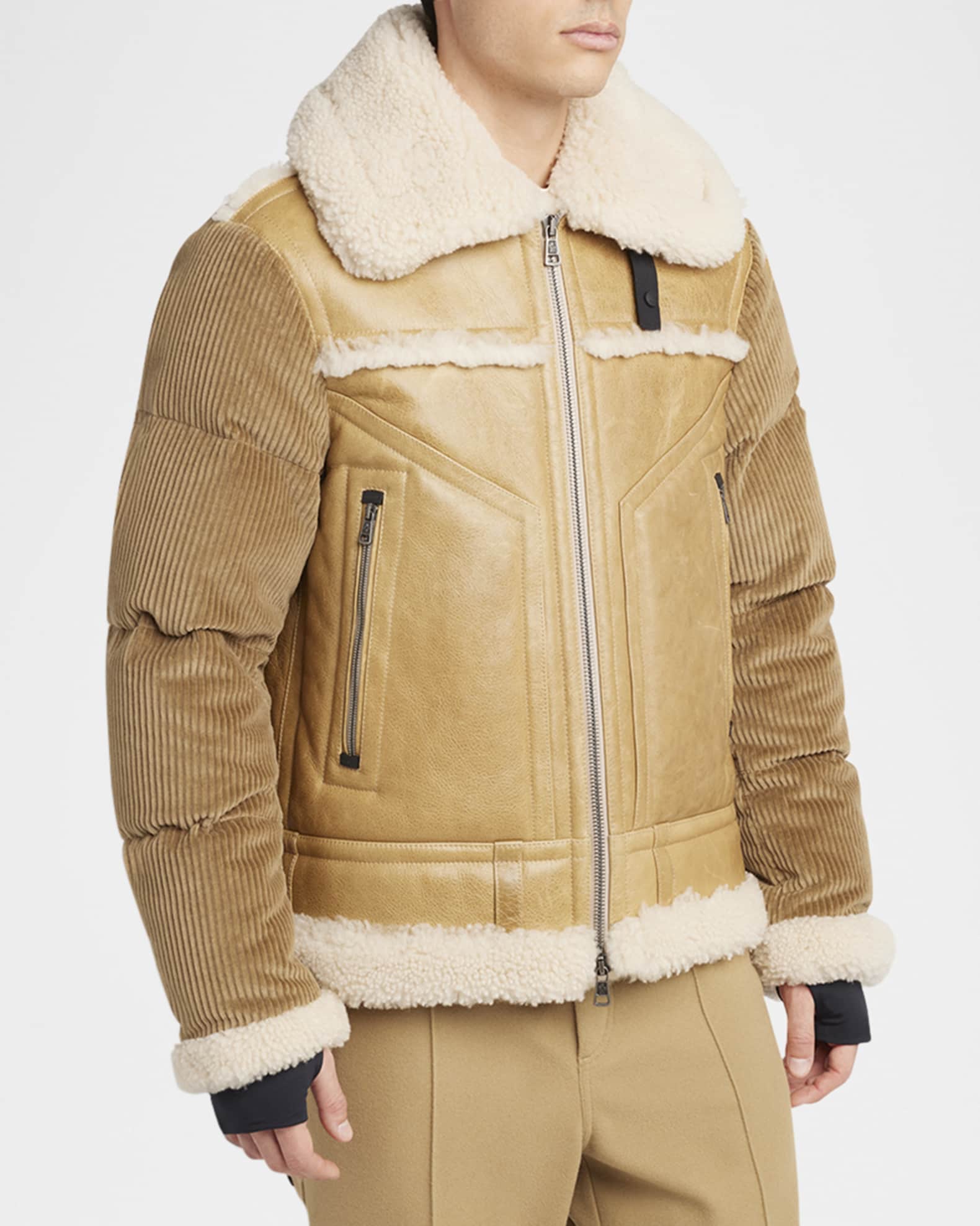 Moncler Grenoble Men's Argens Shearling Bomber Jacket | Neiman Marcus
