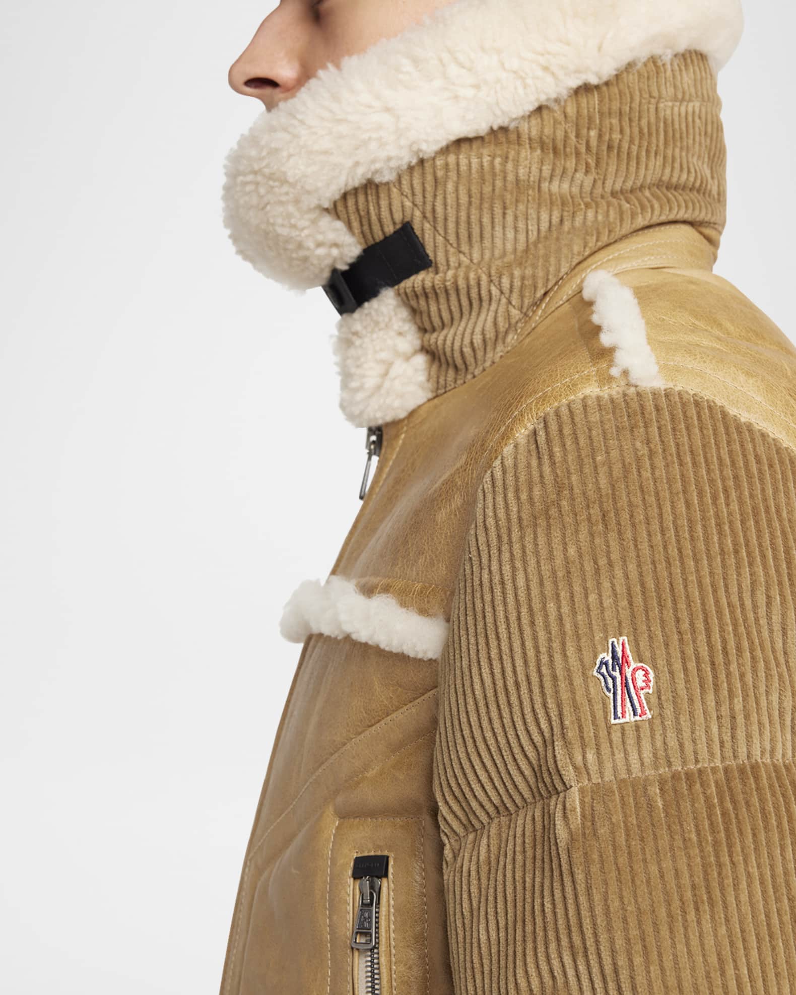 Moncler Grenoble Men's Argens Shearling Bomber Jacket | Neiman Marcus