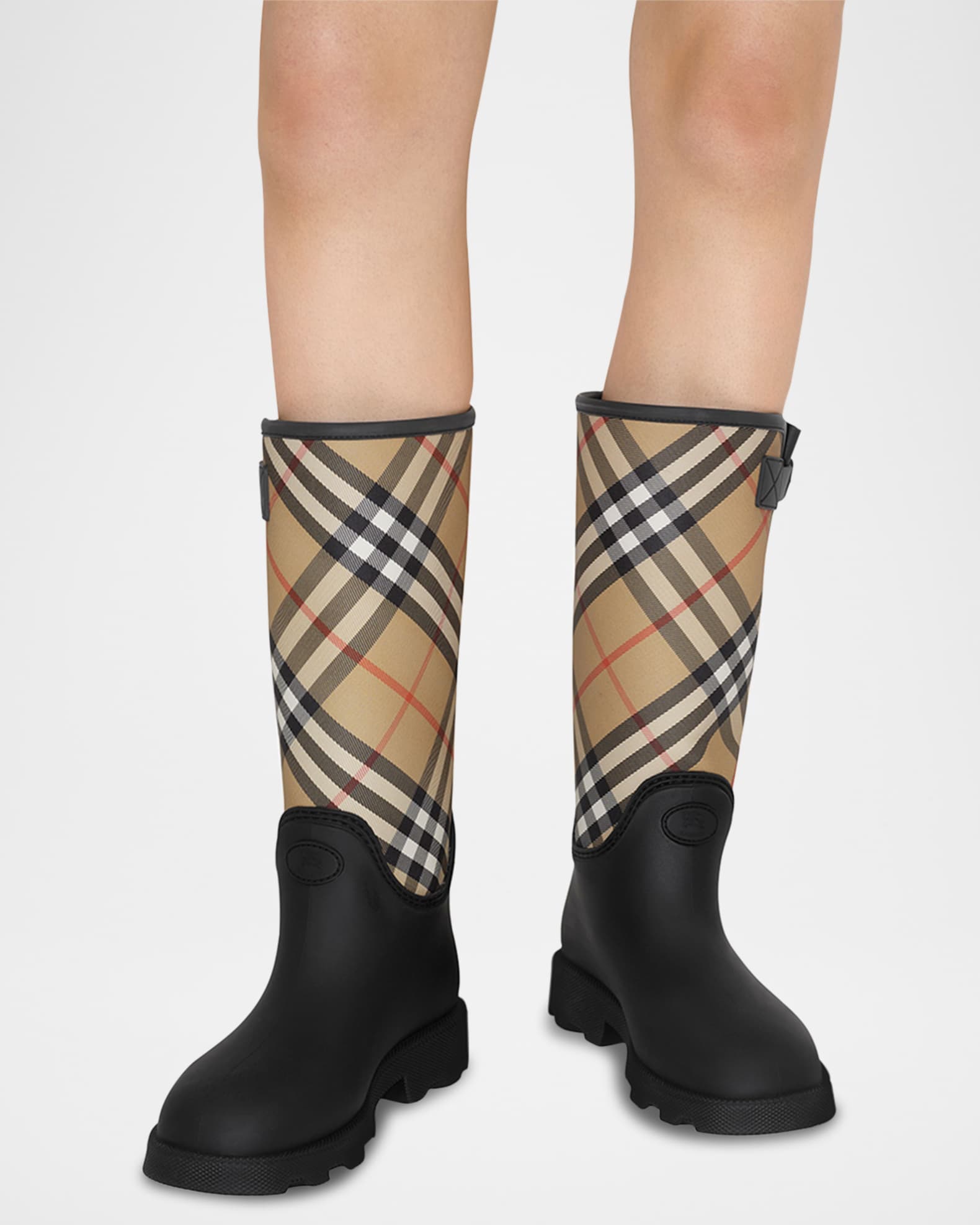 ブーツその他 BURBERRY PRINTED RUBBER MARSH STAMP BOOTS Burberry Marsha Stamp High Synthetic Rubber Rain Boots