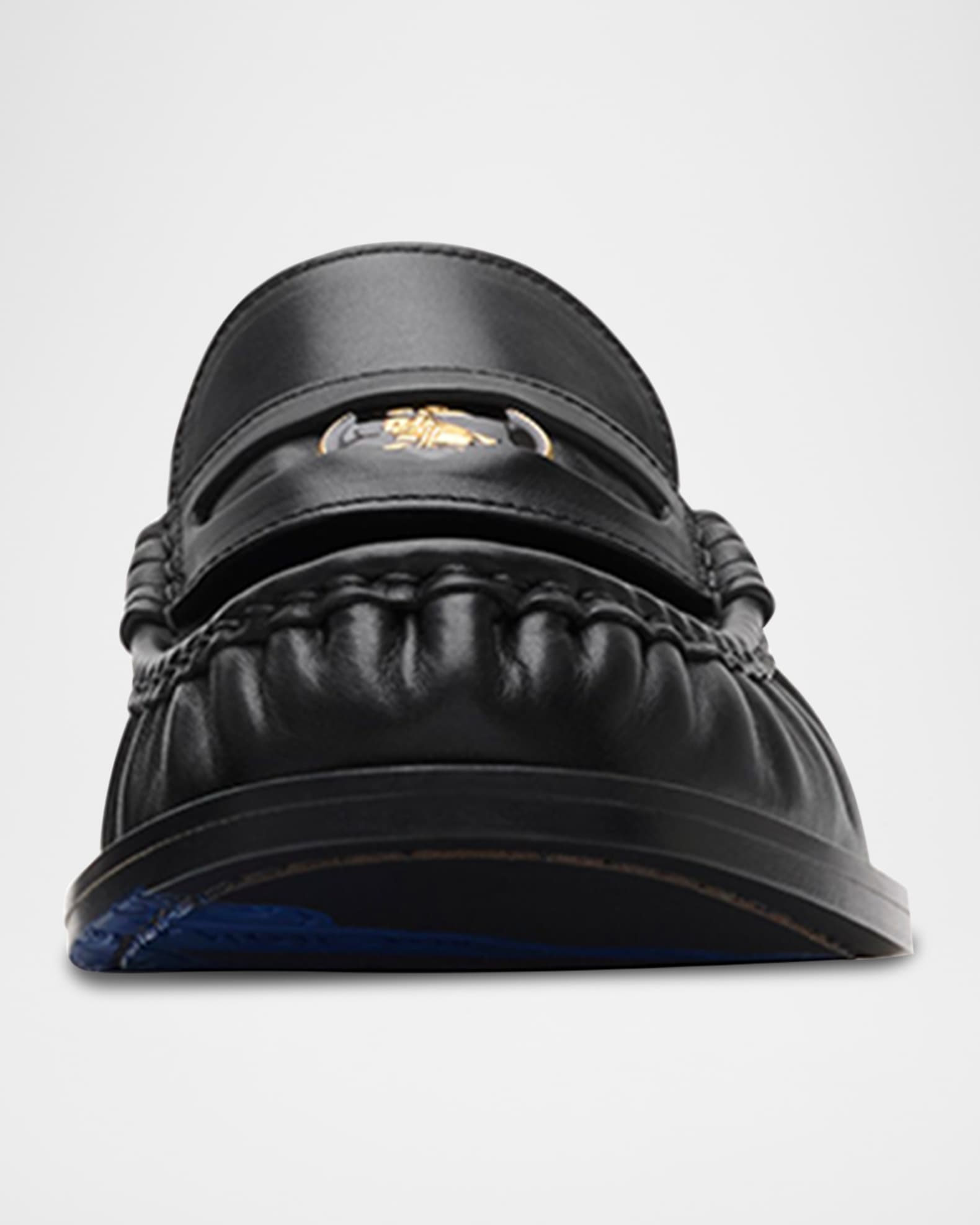 Burberry Cadet Grained Calf Leather Penny Loafers | Neiman Marcus