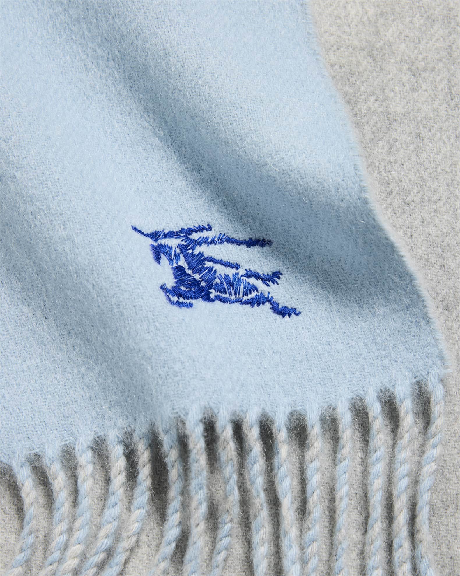 Burberry Men's Cashmere Double-Face EKD Embroidered Scarf | Neiman