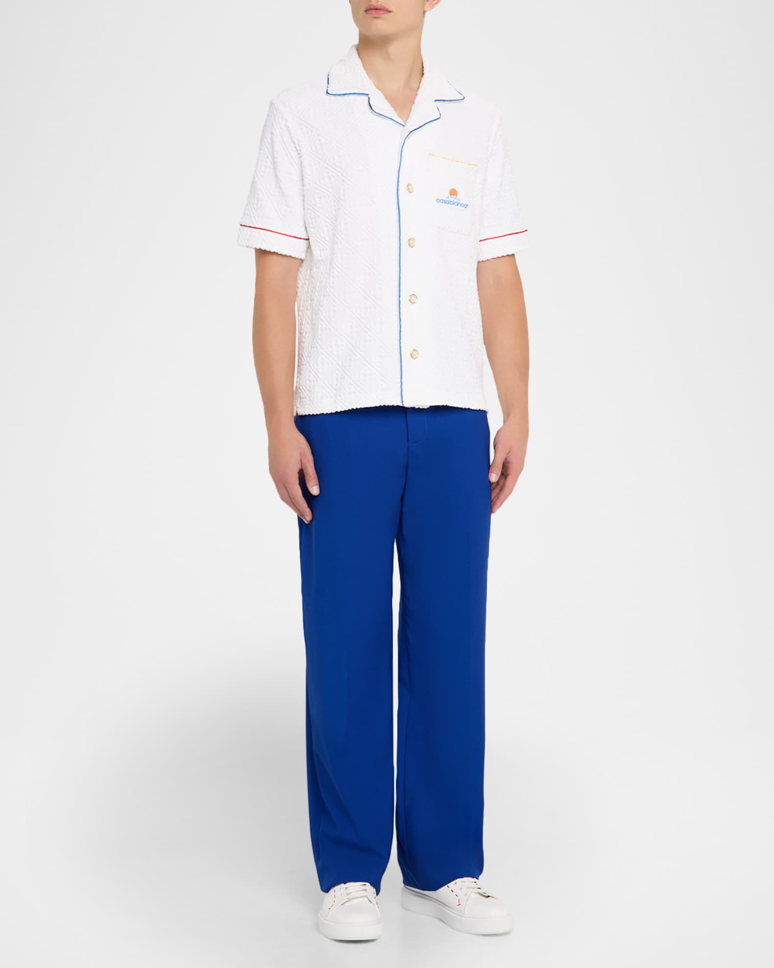 Men's Towelling Monogram Short-Sleeve Shirt 1