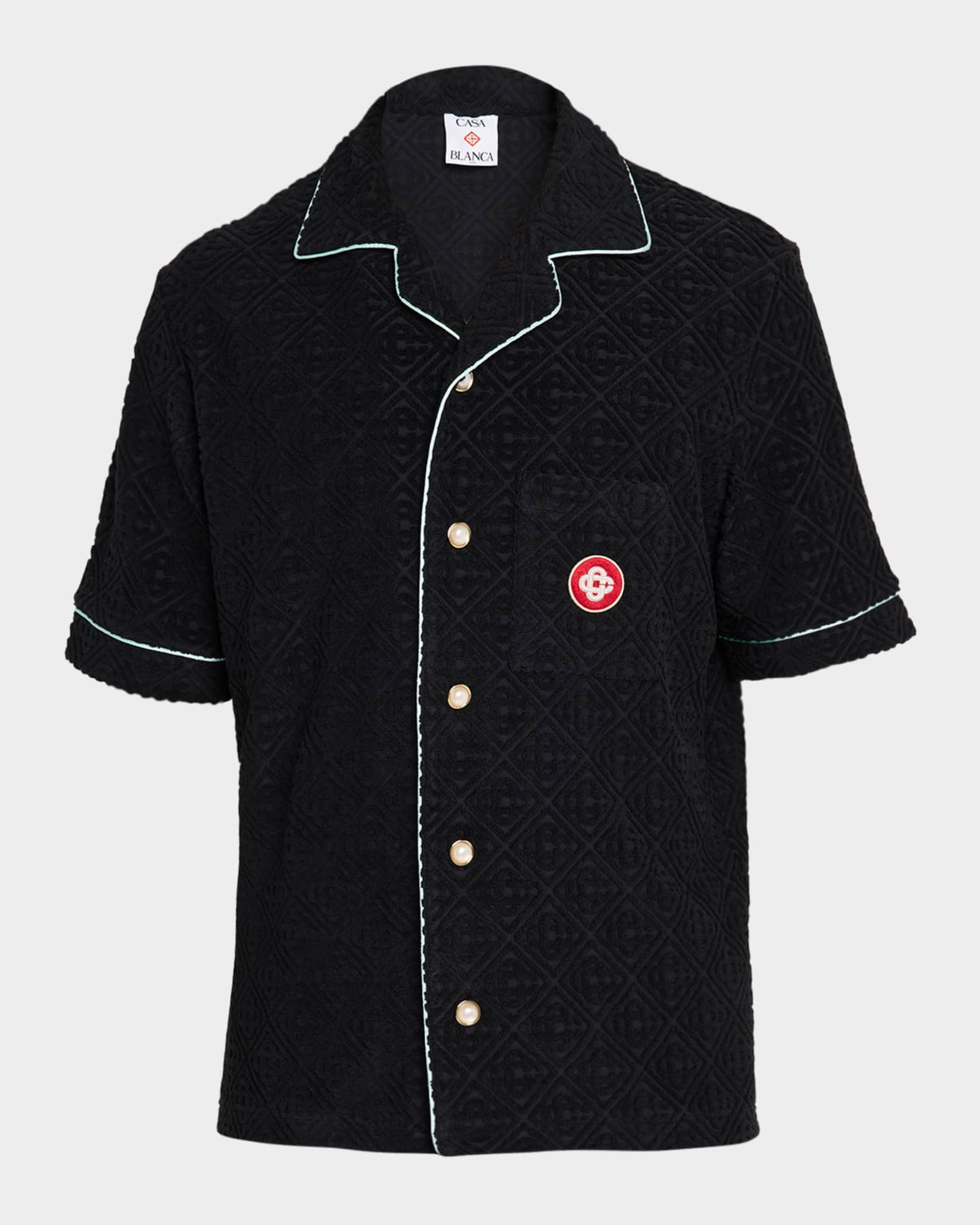 Men's Terry Monogram Short-Sleeve Shirt 0