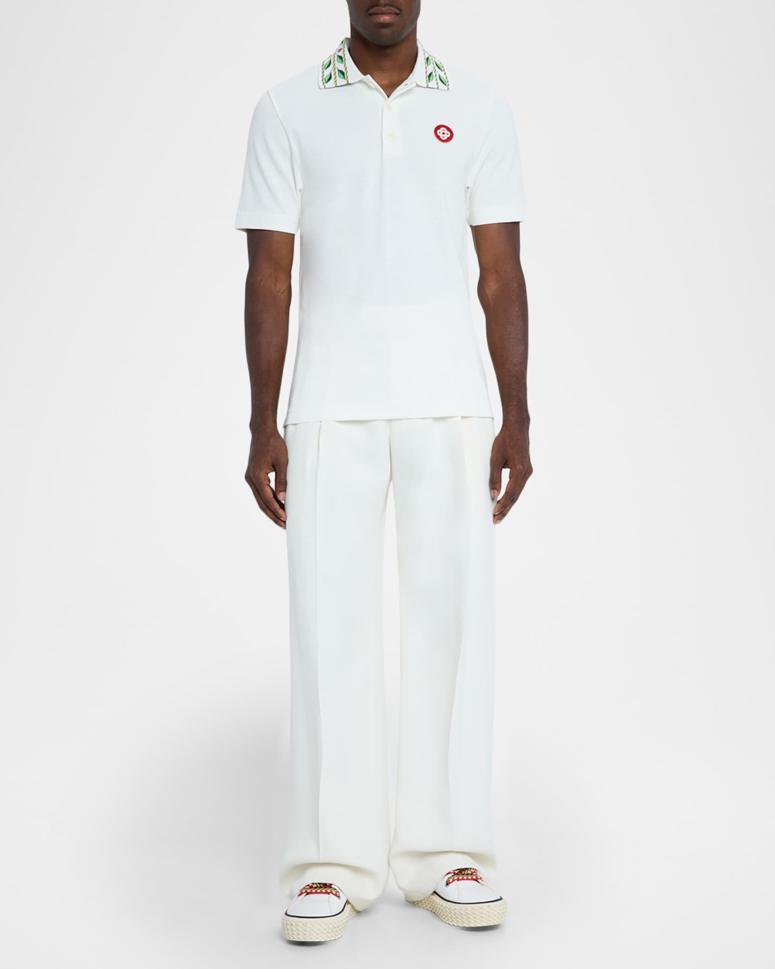 Men's Laurel-Collar Cotton Polo Shirt 1