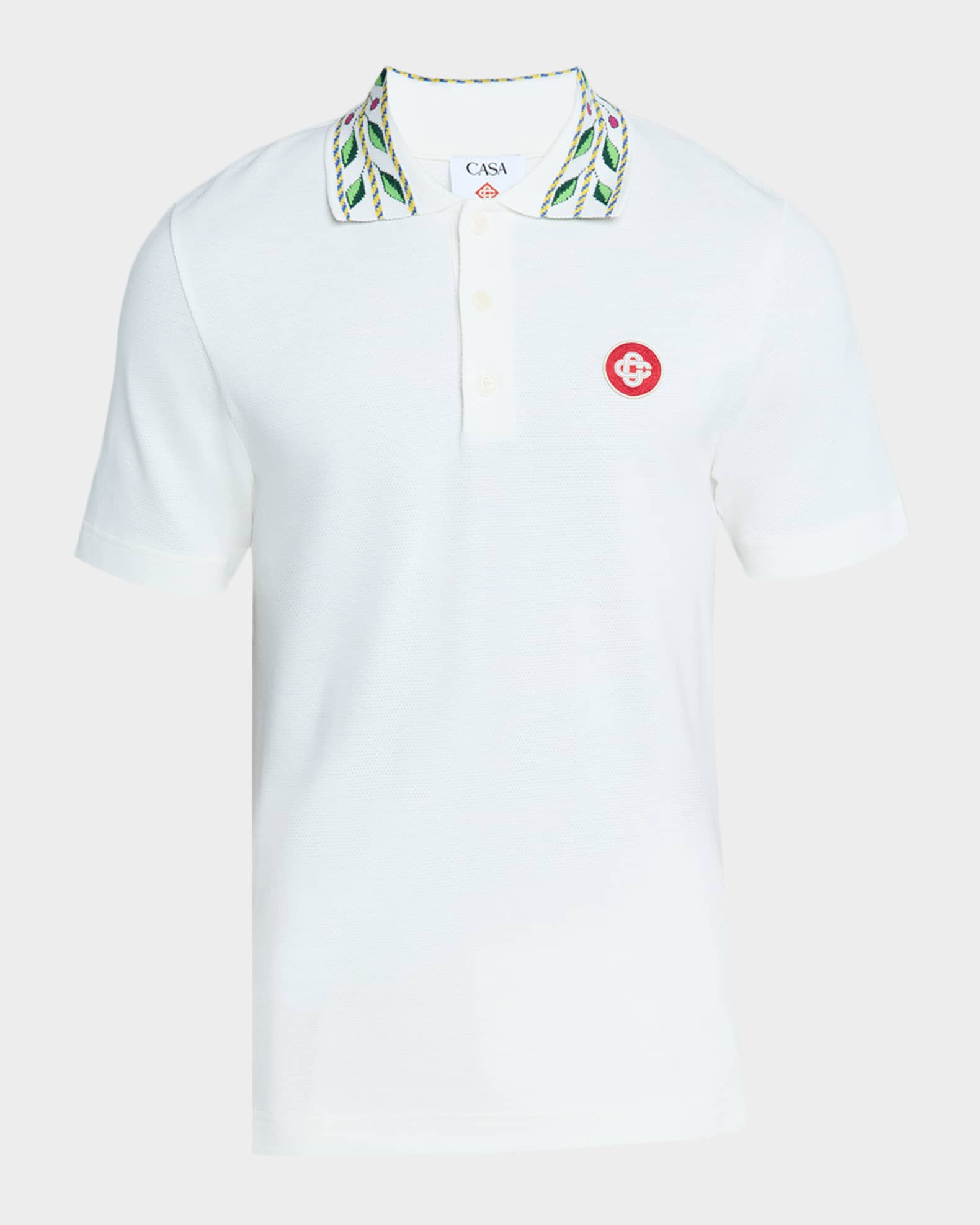 Men's Laurel-Collar Cotton Polo Shirt 0
