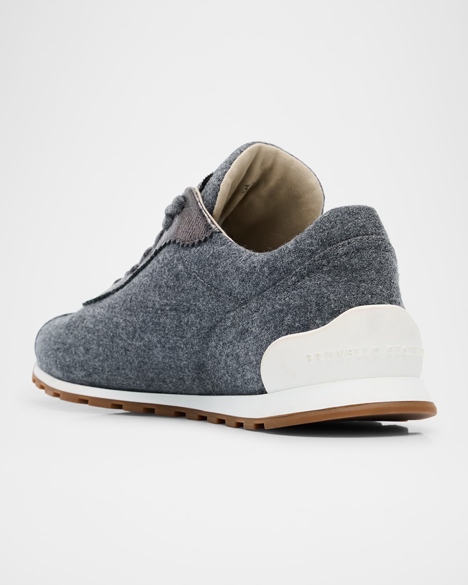 Brunello Cucinelli Suede Knit Slip-On Sneakers | Neiman Marcus