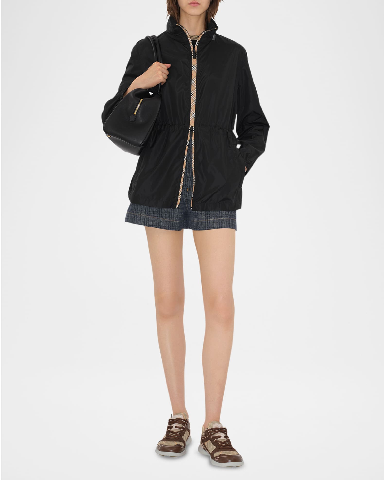 BURBERRY BLACKPOOL ジャケット Burberry Blackpool Check-Trim Technical Zip Jacket | Neiman
