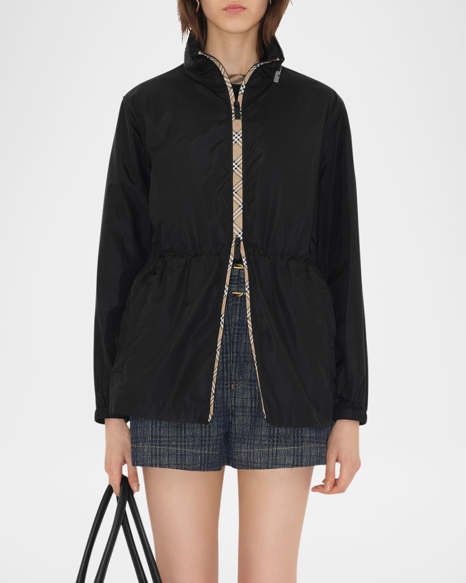 ジャケット BURBERRY jackets Burberry Blackpool Check-Trim Technical Zip Jacket | Neiman