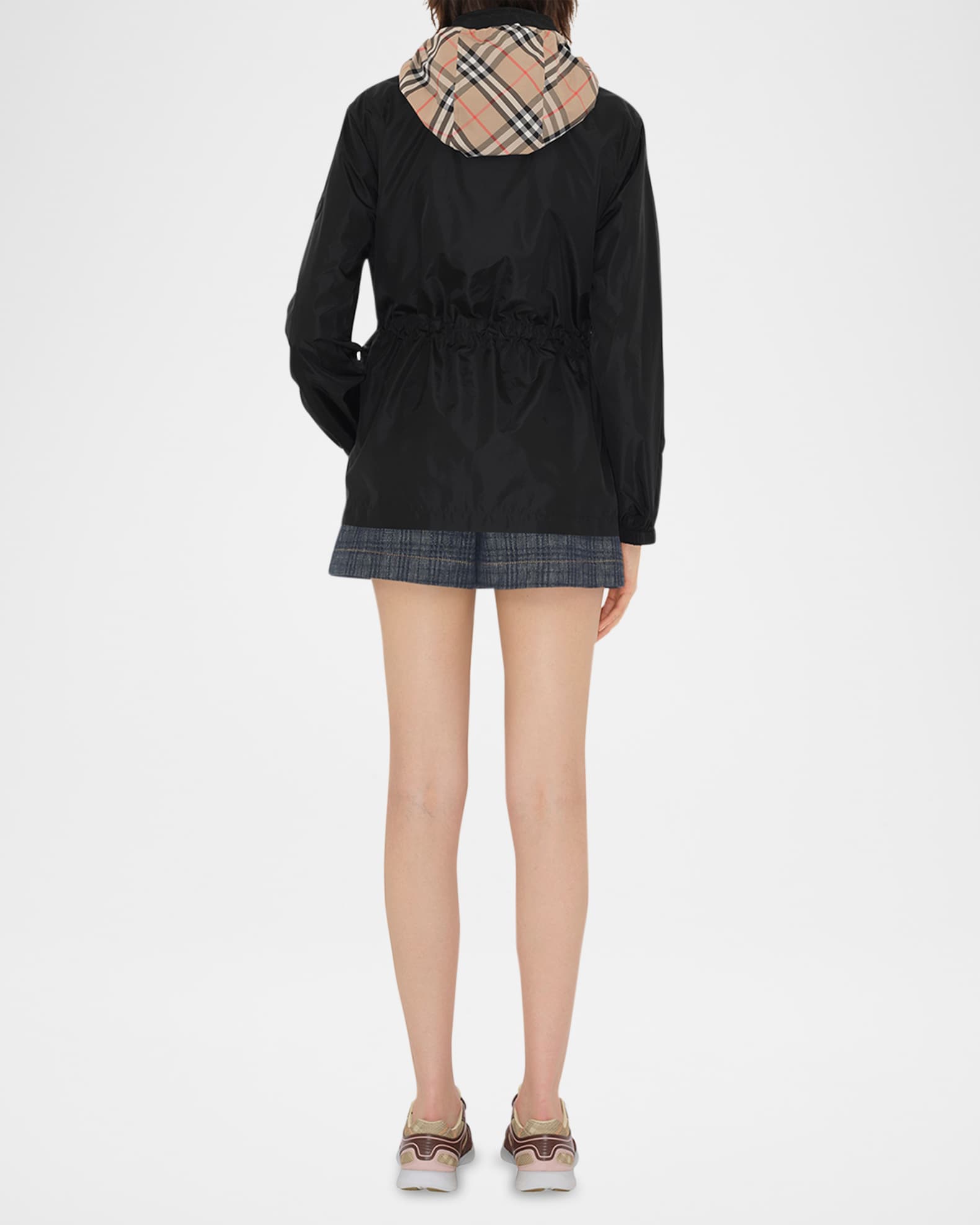 Burberry Blackpool Check-Trim Technical Zip Jacket | Neiman