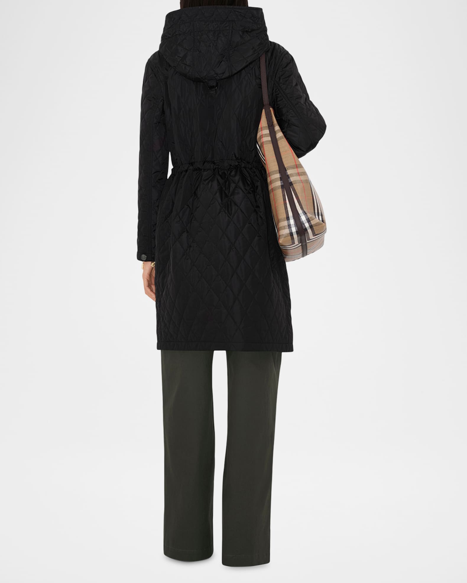 Burberry Hillgate Quilted Long Hooded Jacket | Neiman Marcus