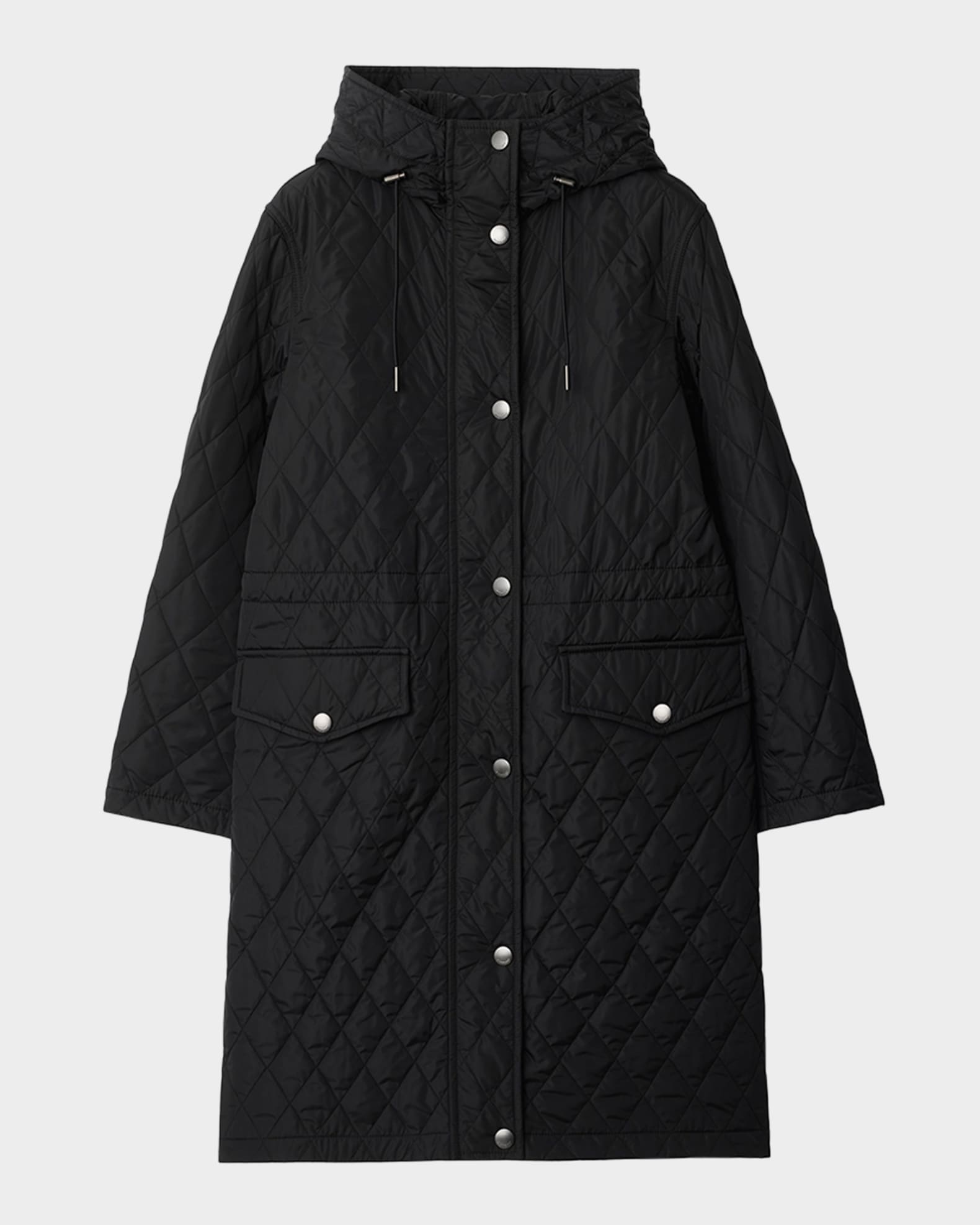Burberry Hillgate Quilted Long Hooded Jacket | Neiman Marcus