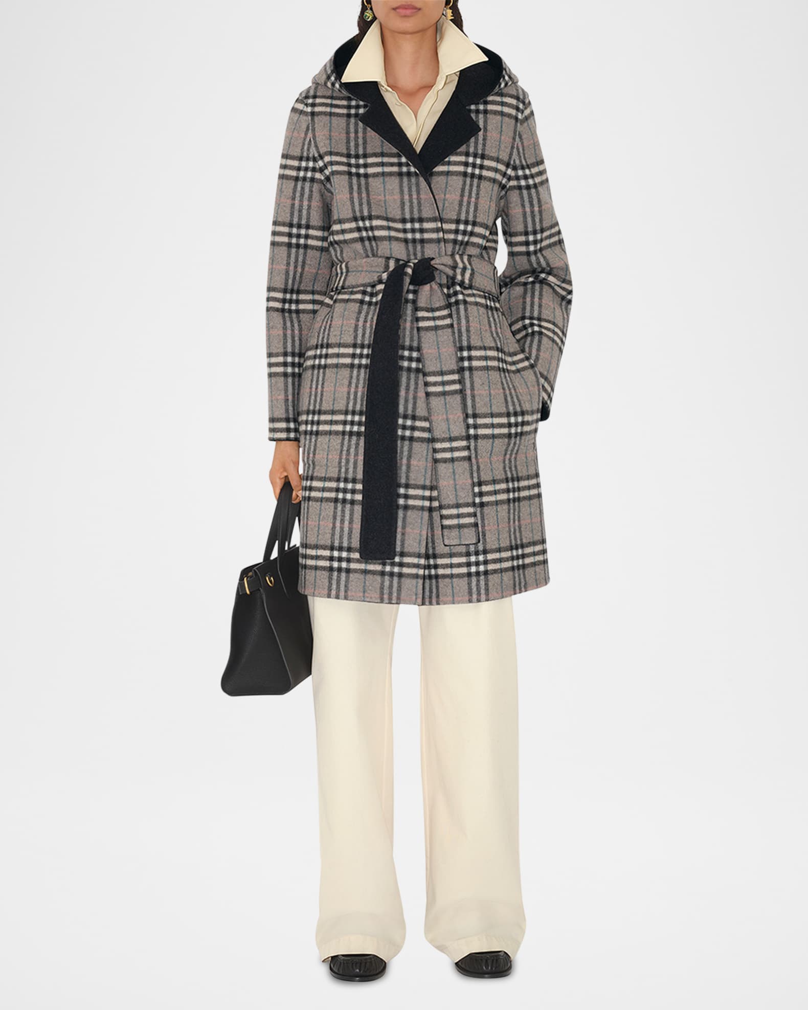 Hampshire Hooded Wool Wrap Coat 1