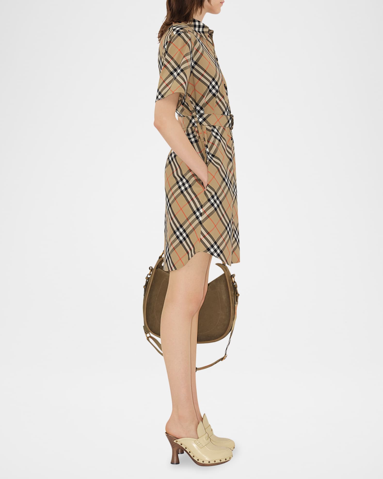 ワンピース Burberry Printed dress Burberry Ladies Light Opal Green Chantilly Lace and Monkey