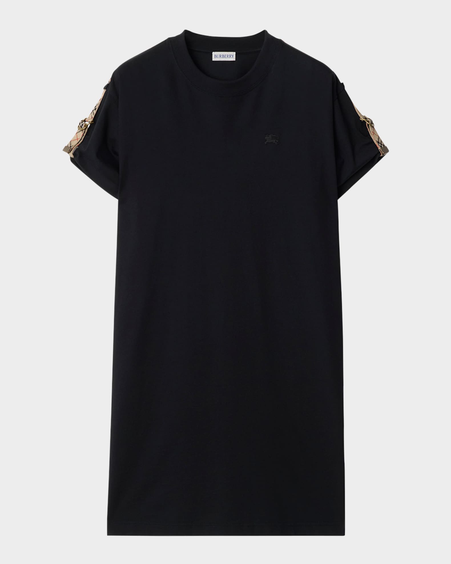 Roll-Tab Short-Sleeve Mini T-Shirt Dress 0