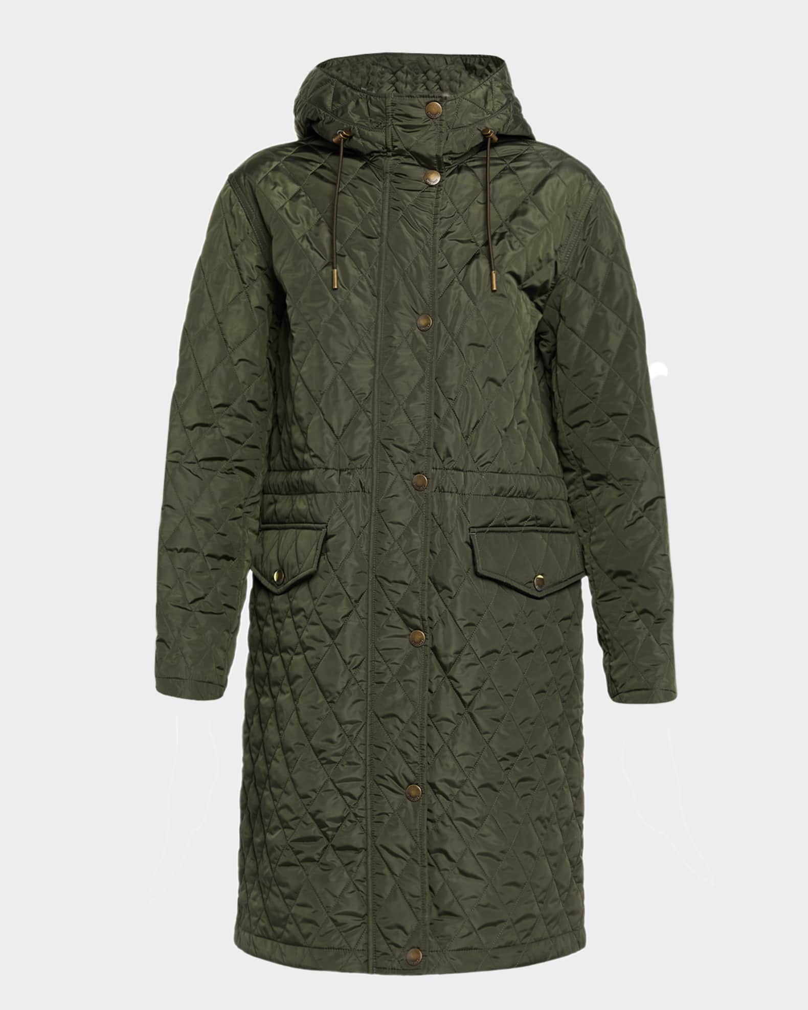 Hillgate Quilted Long Hooded Jacket 0