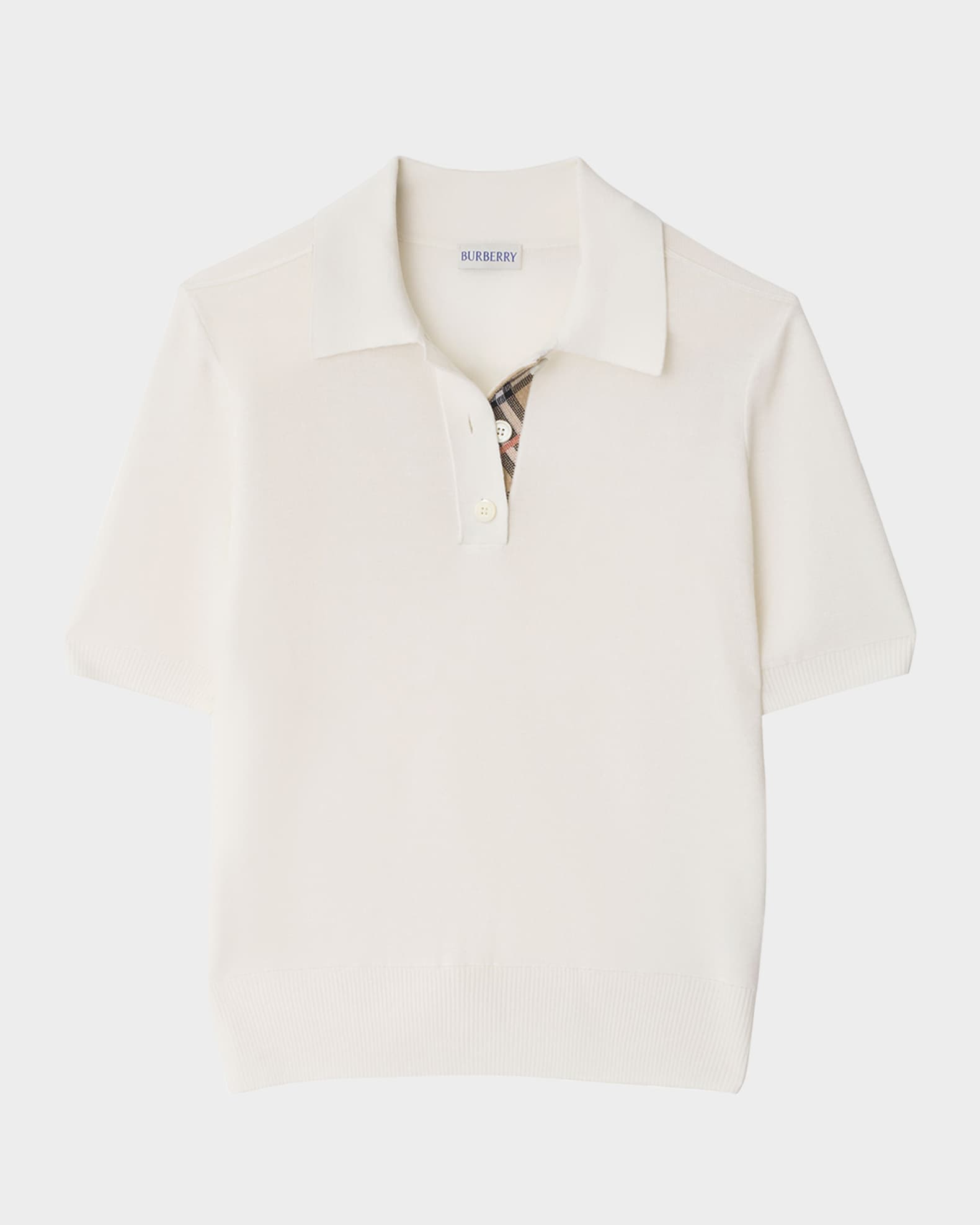 Check-Trim Short-Sleeve Knit Polo Shirt 0