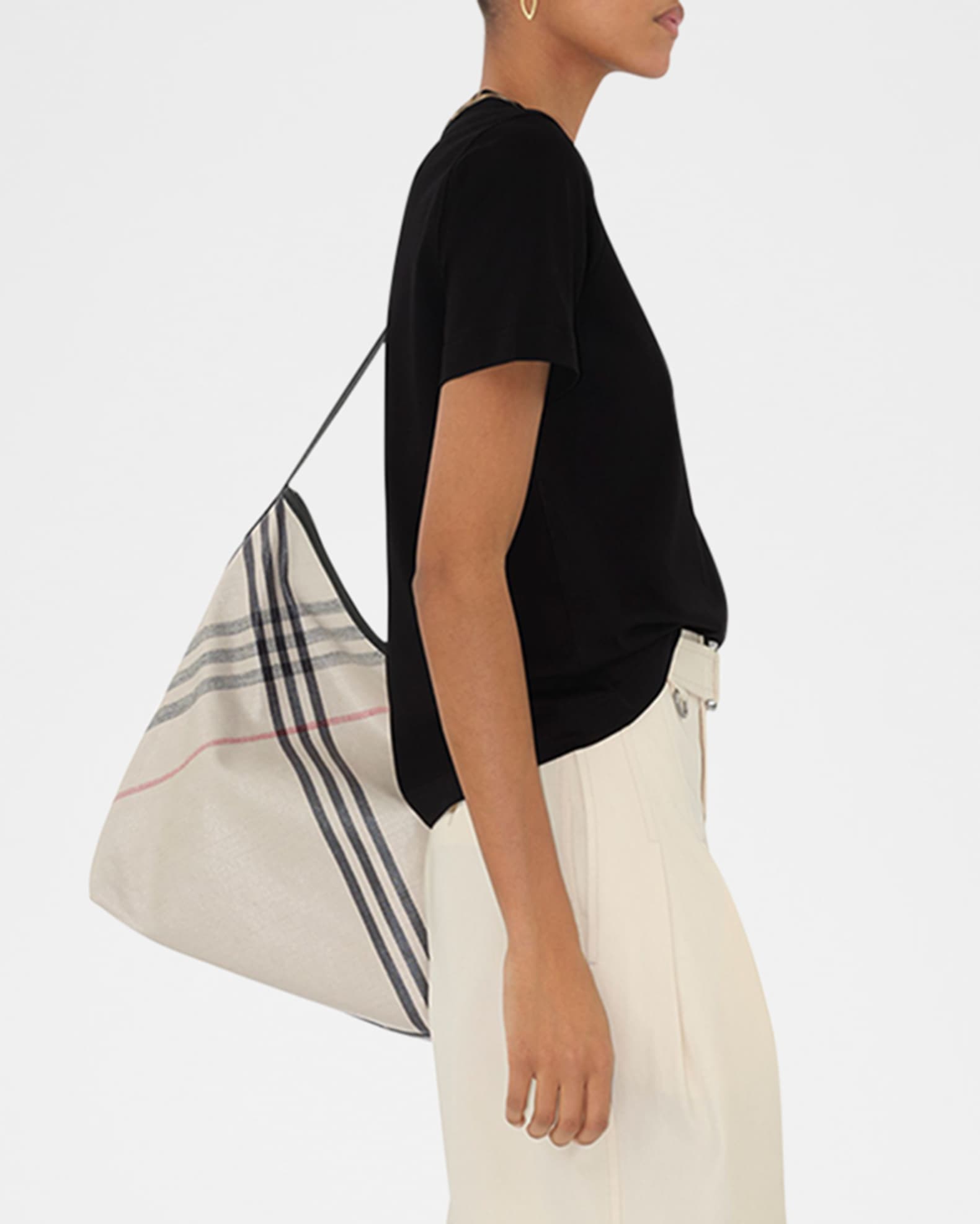 Burberry Check-Trim Short-Sleeve T-Shirt | Neiman Marcus