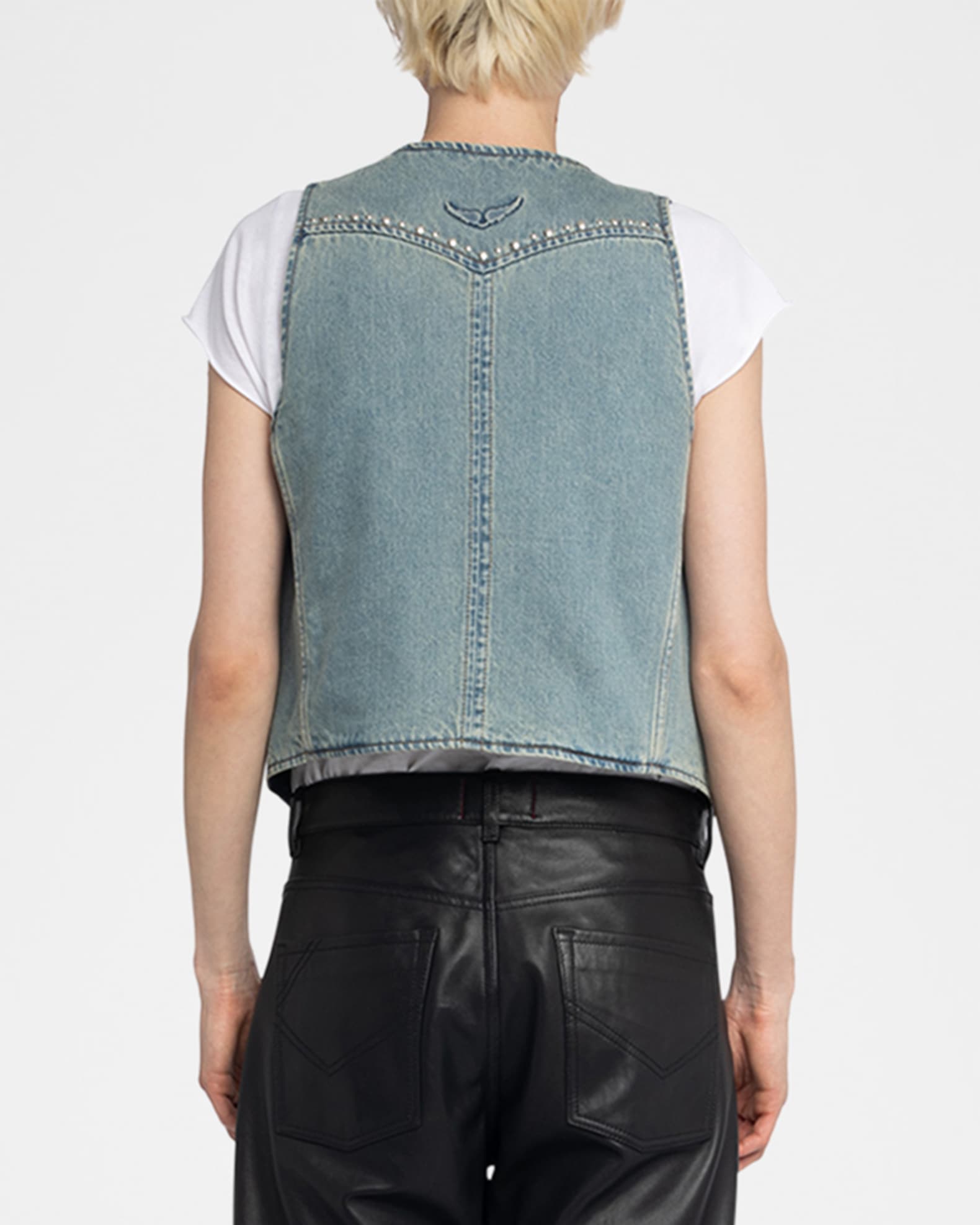トップス AFB STUDDED DENIM VEST STUDDED DENIM VEST – AFB
