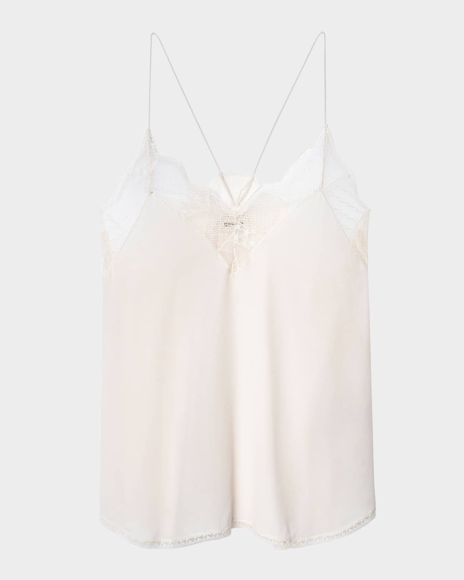Christy Lace-Trim Crepe de Chine Cami 0