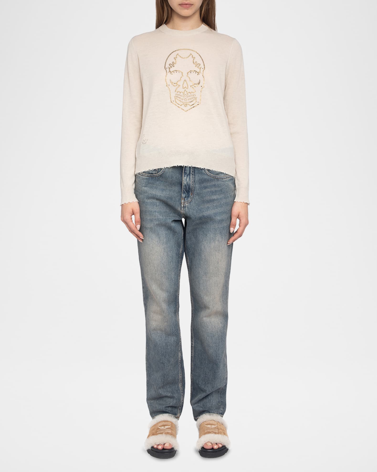Miss Embellished Skull Western Sweater 1