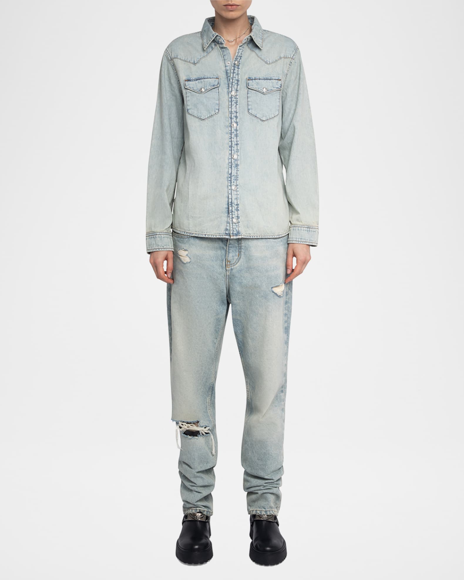 Saby Studded Denim Shirt  1