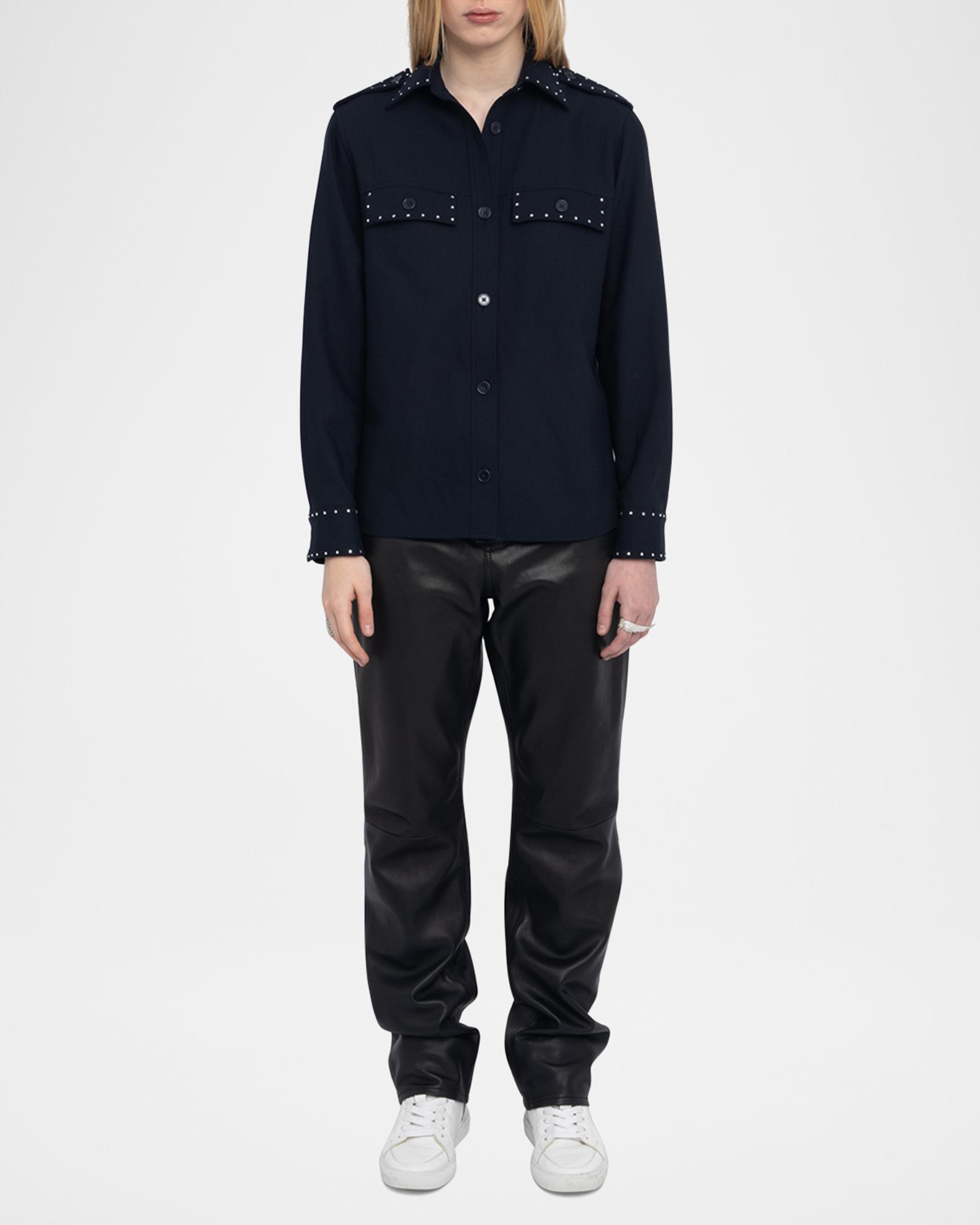 Zadig & Voltaire Taskam Tailored Strass Overshirt | Neiman Marcus