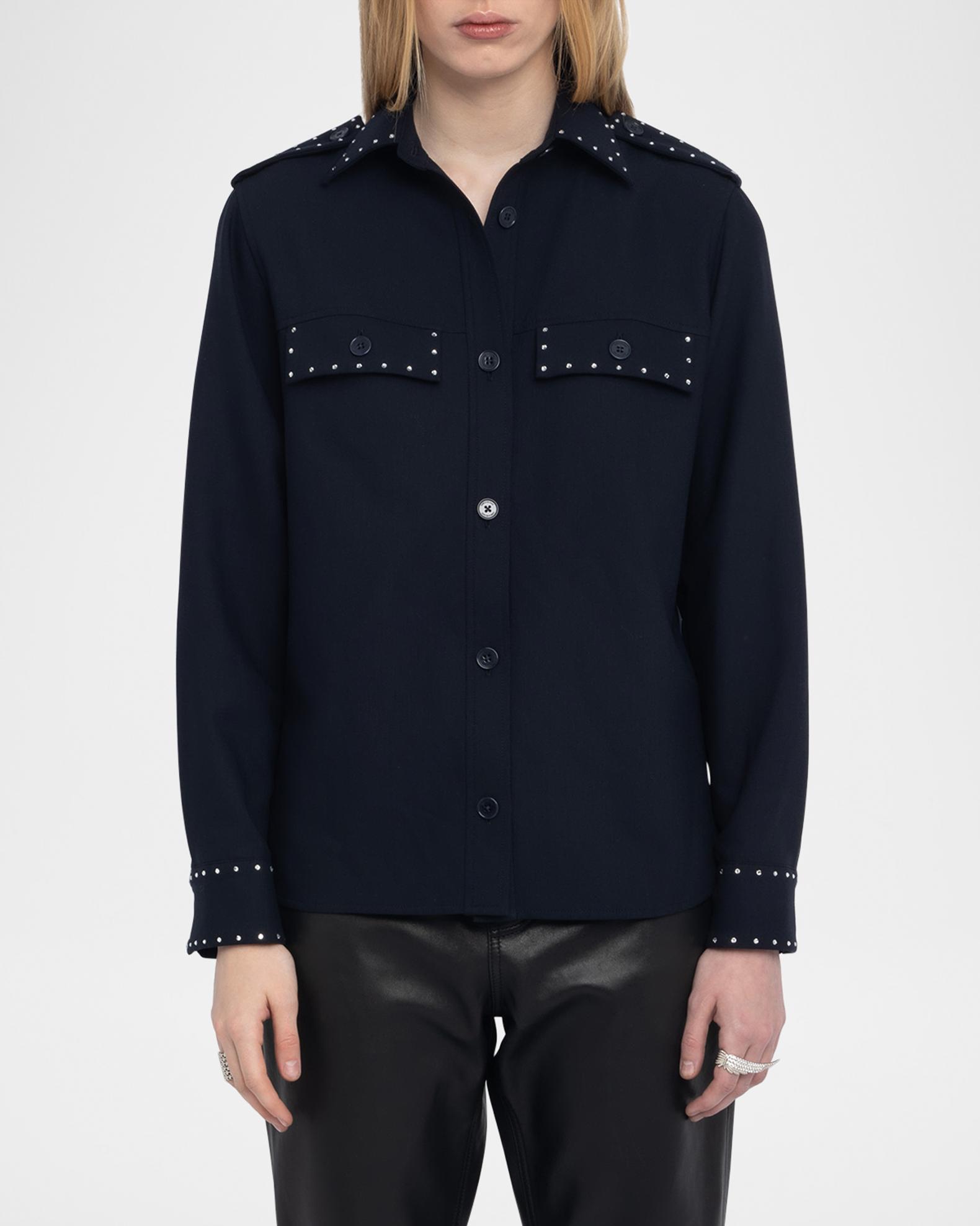 Zadig & Voltaire Taskam Tailored Strass Overshirt | Neiman Marcus