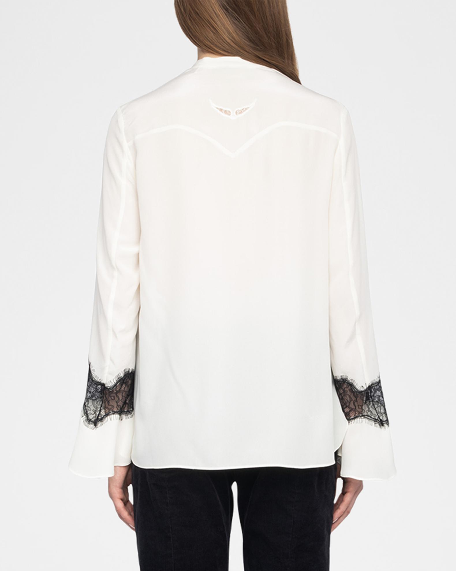 Zadig & Voltaire Tuan Lace Crepe de Chine Blouse | Neiman Marcus