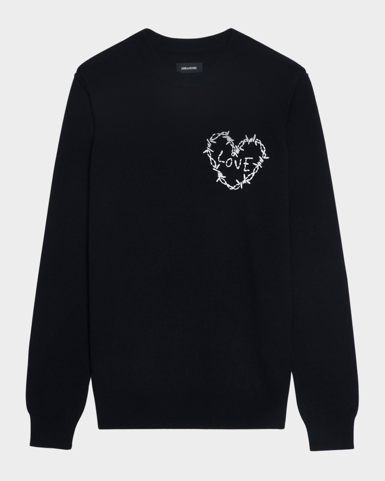 Zadig & Voltaire Kendy Heart Embroidered Sweater | Neiman Marcus