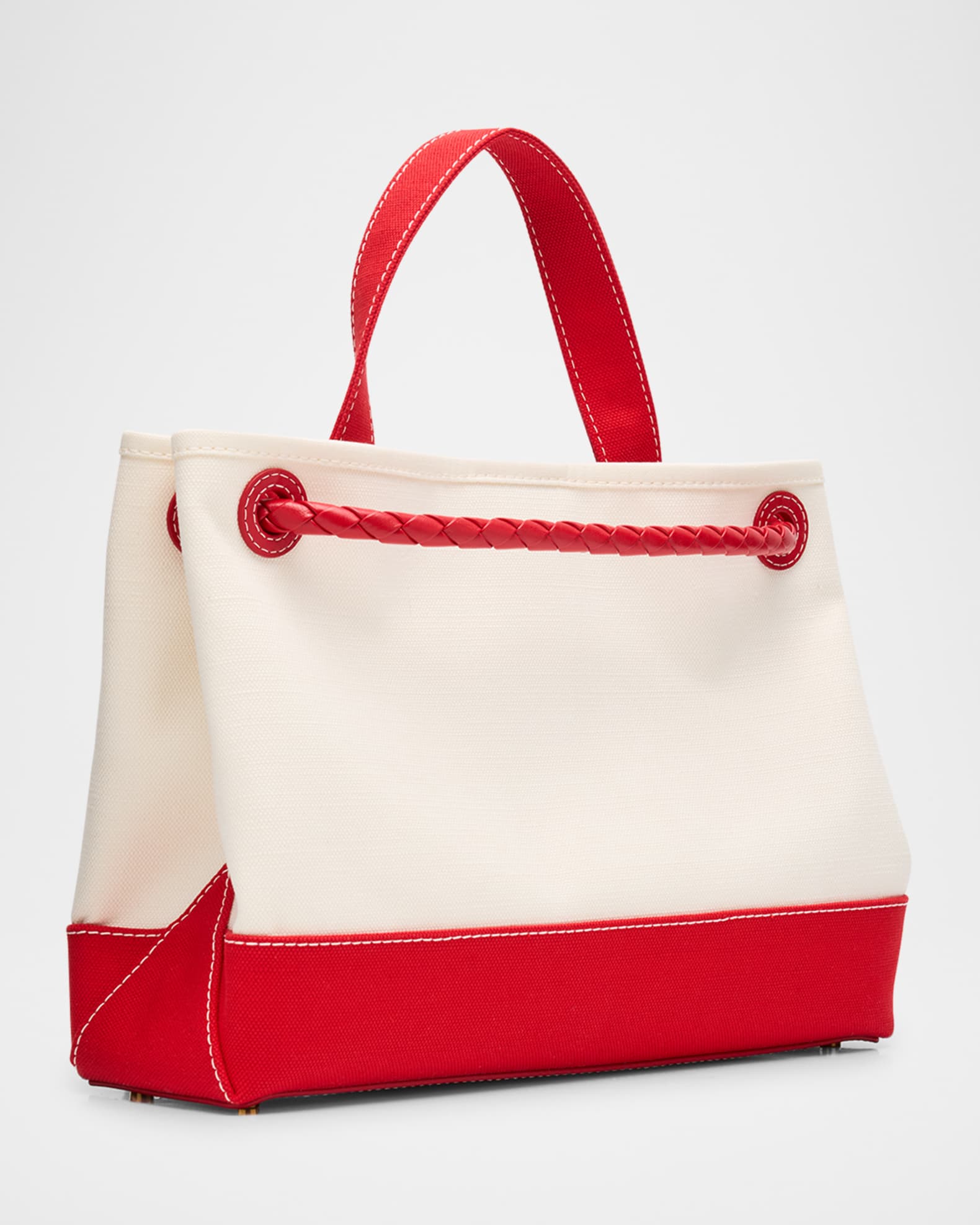 トートバッグ Bottega Veneta Canvas And Smooth Leather Tote Bag Bottega Veneta CANVAS AND SMOOTH LEATHER TOTE BAG