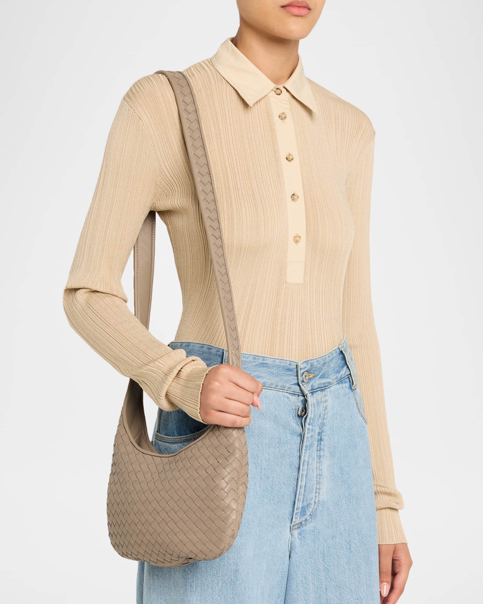 Bottega Veneta Leather Shoulder Bag | Neiman Marcus