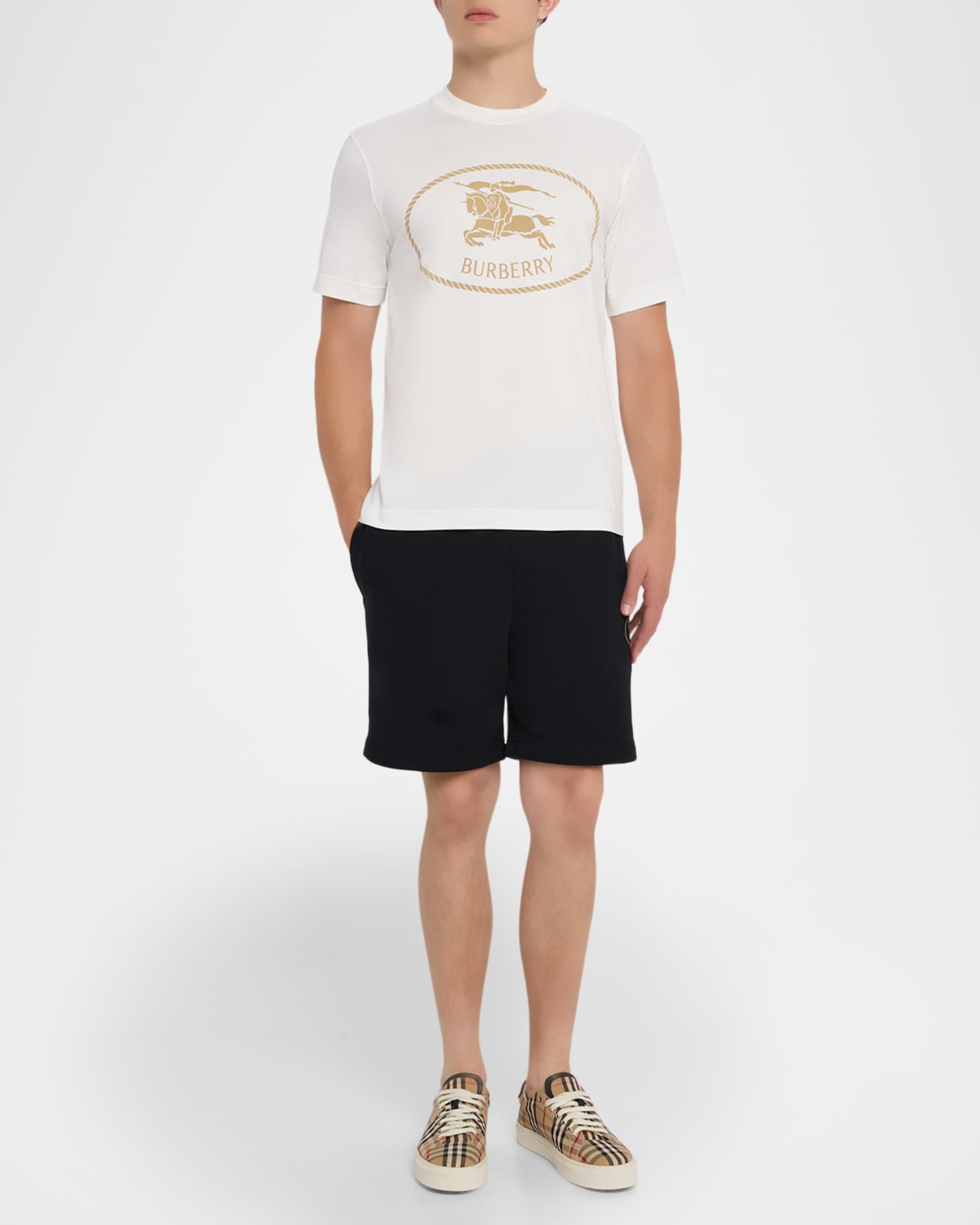 Burberry Men's Cotton Knight Stamp Graphic T-Shirt | Neiman