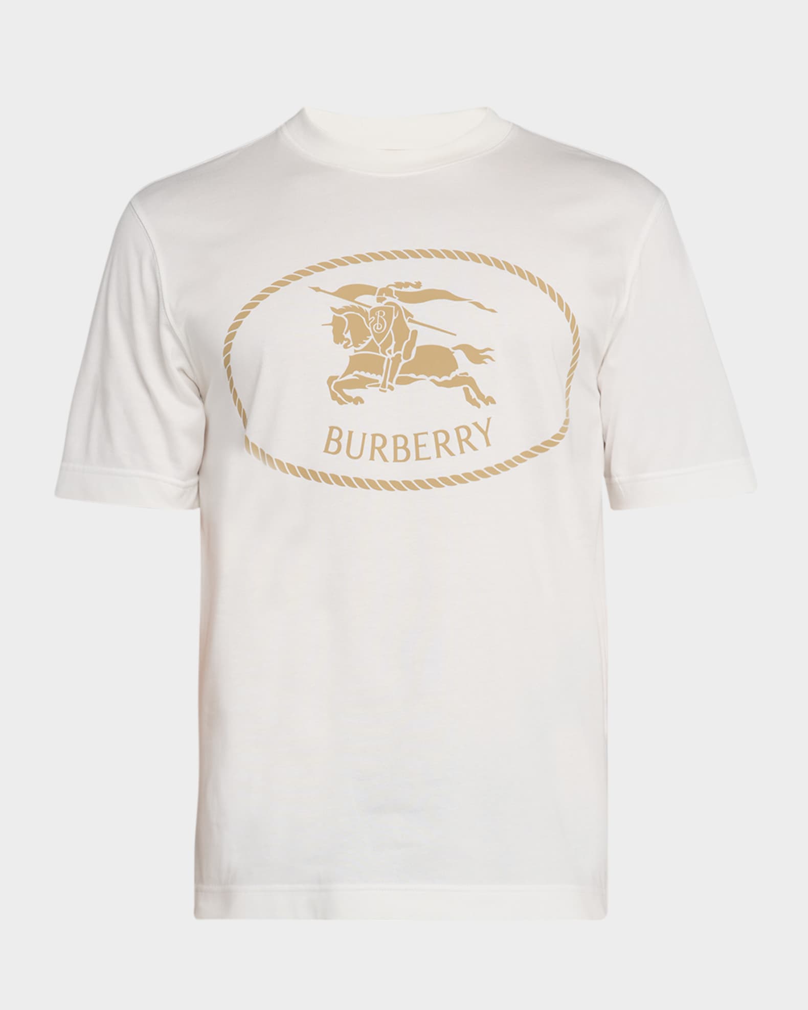 Tシャツ・カットソー Burberry T-SHIRT CAVALIERE CON BANDIERA 8102451 BURBERRY: T-shirt men - White | Burberry t-shirt 8102451
