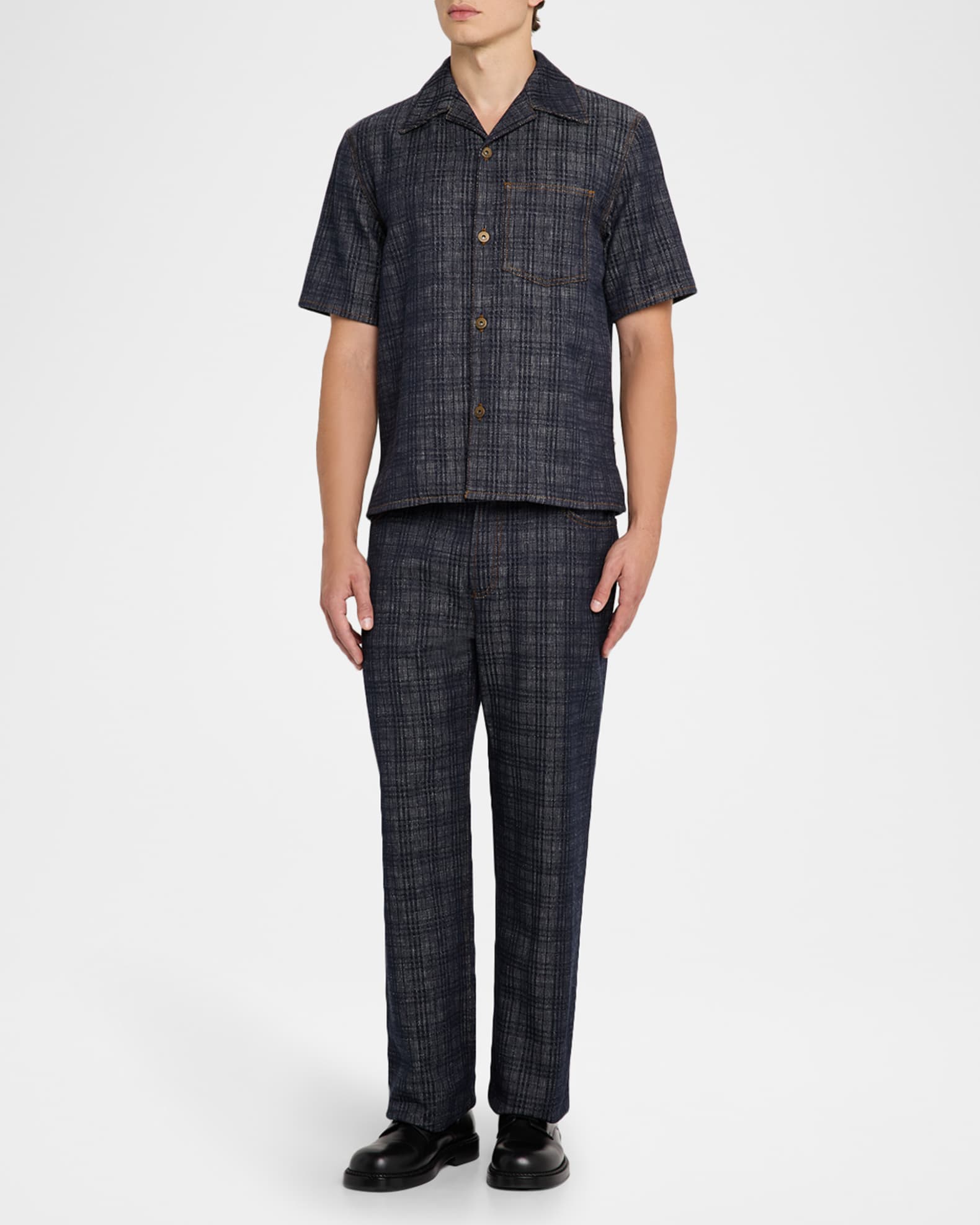 Men's Denim Check Five-Pocket Pants 1