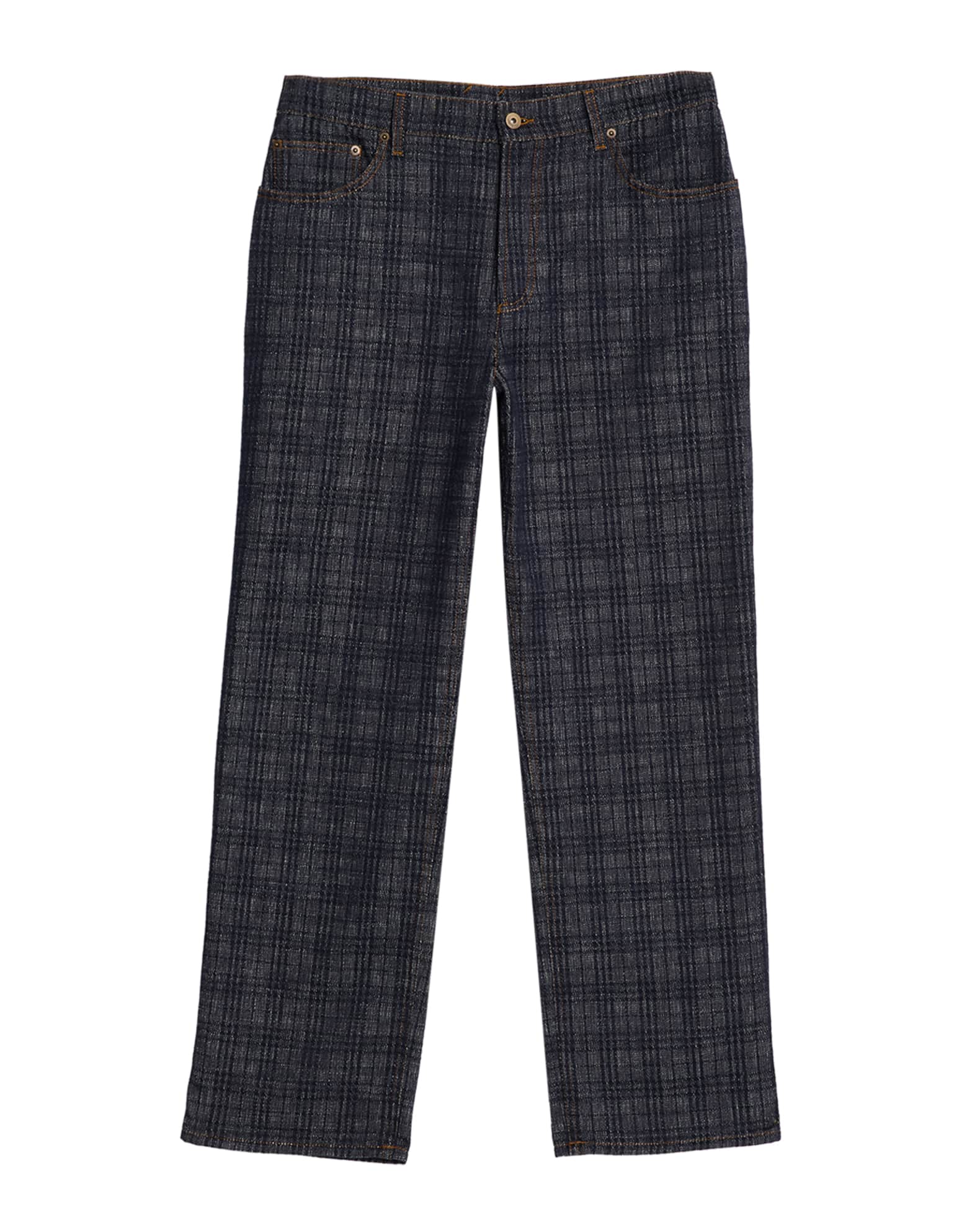 Men's Denim Check Five-Pocket Pants 0