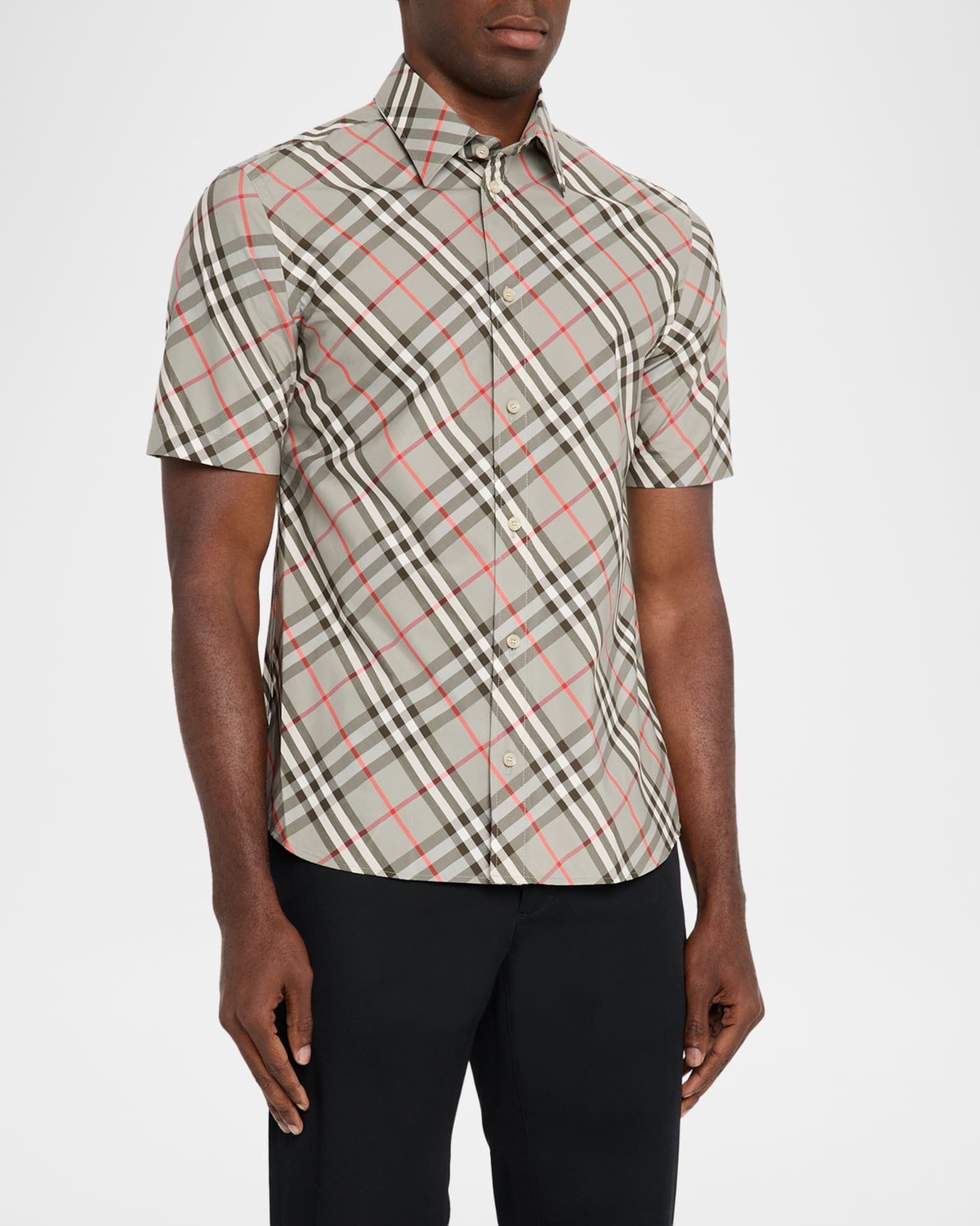 Burberry Men's Poplin Check Short-Sleeve Shirt | Neiman Marcus